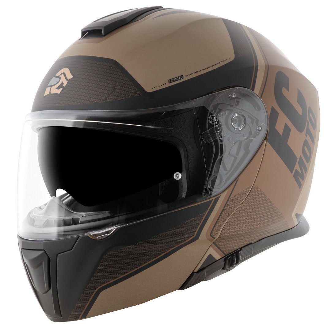 FC-Moto Motorradhelm Novo Circuit Klapphelm, Integriertes Sonnenvisier