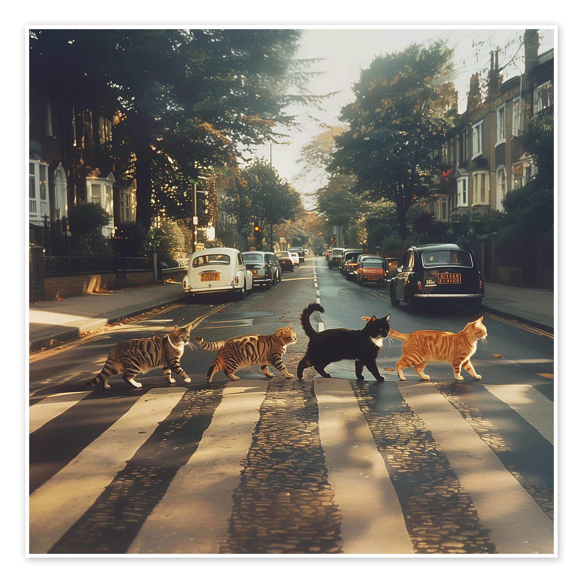 Posterlounge Poster Dikhotomy, Abbey Road Cats, günstig online kaufen