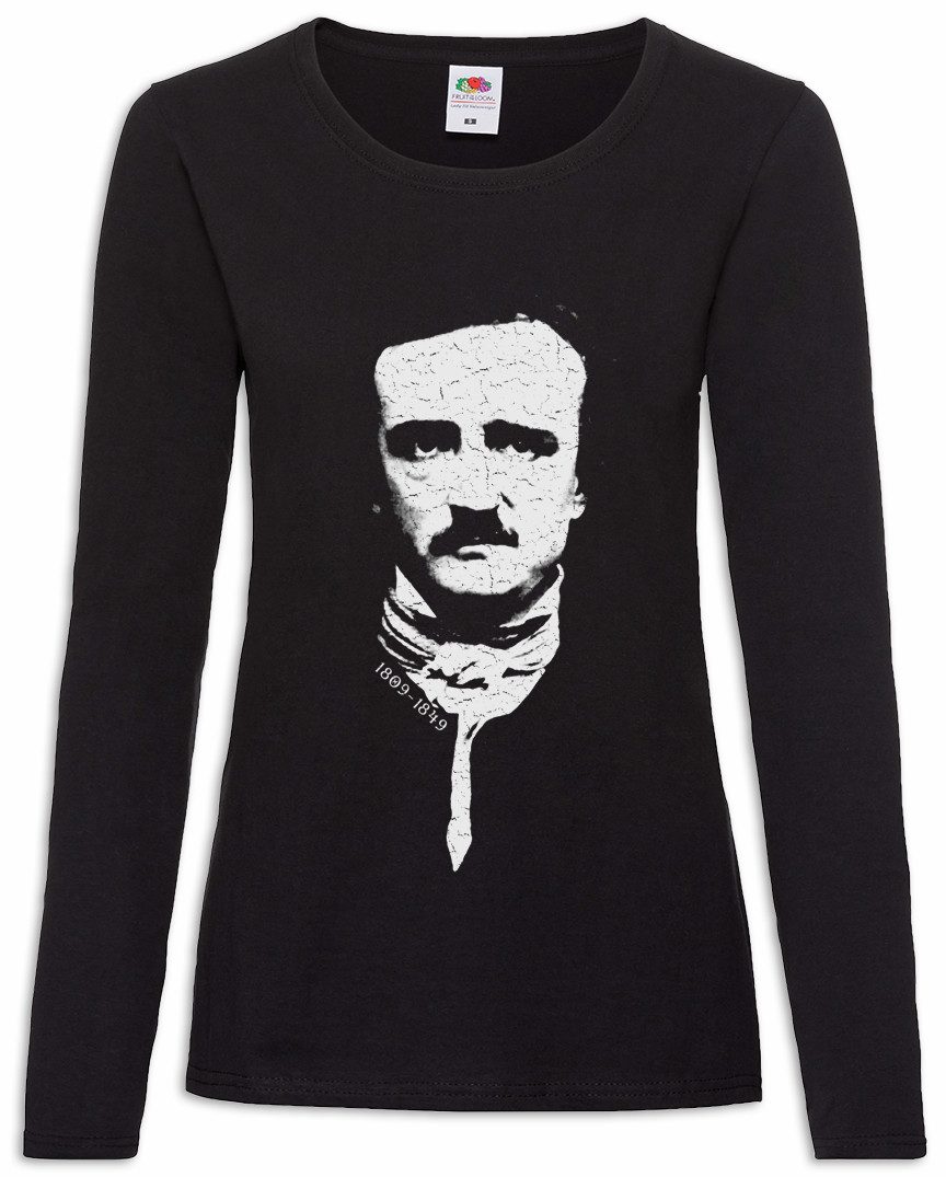 Langarmshirt Edgar Damen Langarmshirt Portrait Allan Allen Symbol Poe Raven Rabe