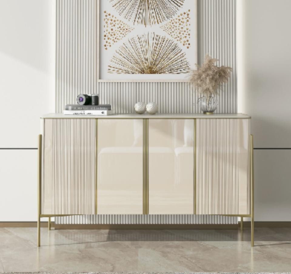 JVmoebel Sideboard Beige Sideboard Modern Holz Wohnzimmer Мебель Kommode Luxus (1 St., Sideboard), Made in Europa