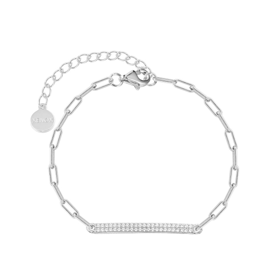 XENOX Armband XENOX Armband Tag mit Platte Silber Zirkonia XS91752