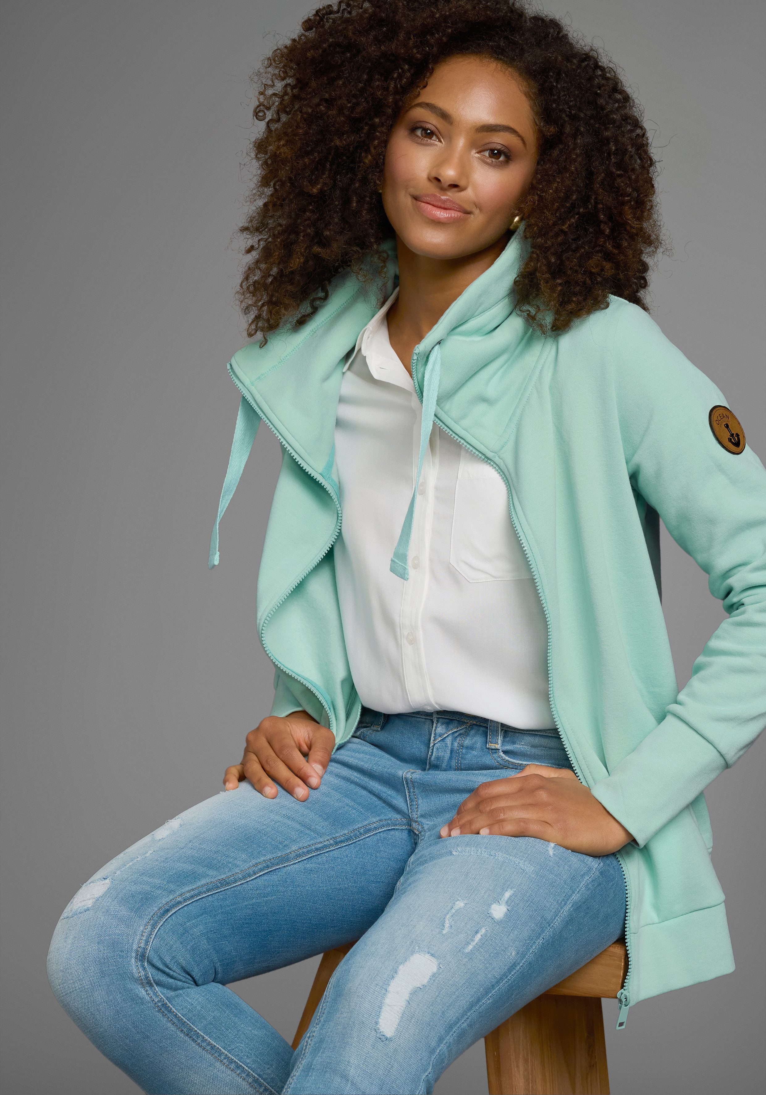 Ocean Sportswear Sweatjacke mit voluminösem hohem Kragen günstig online kaufen