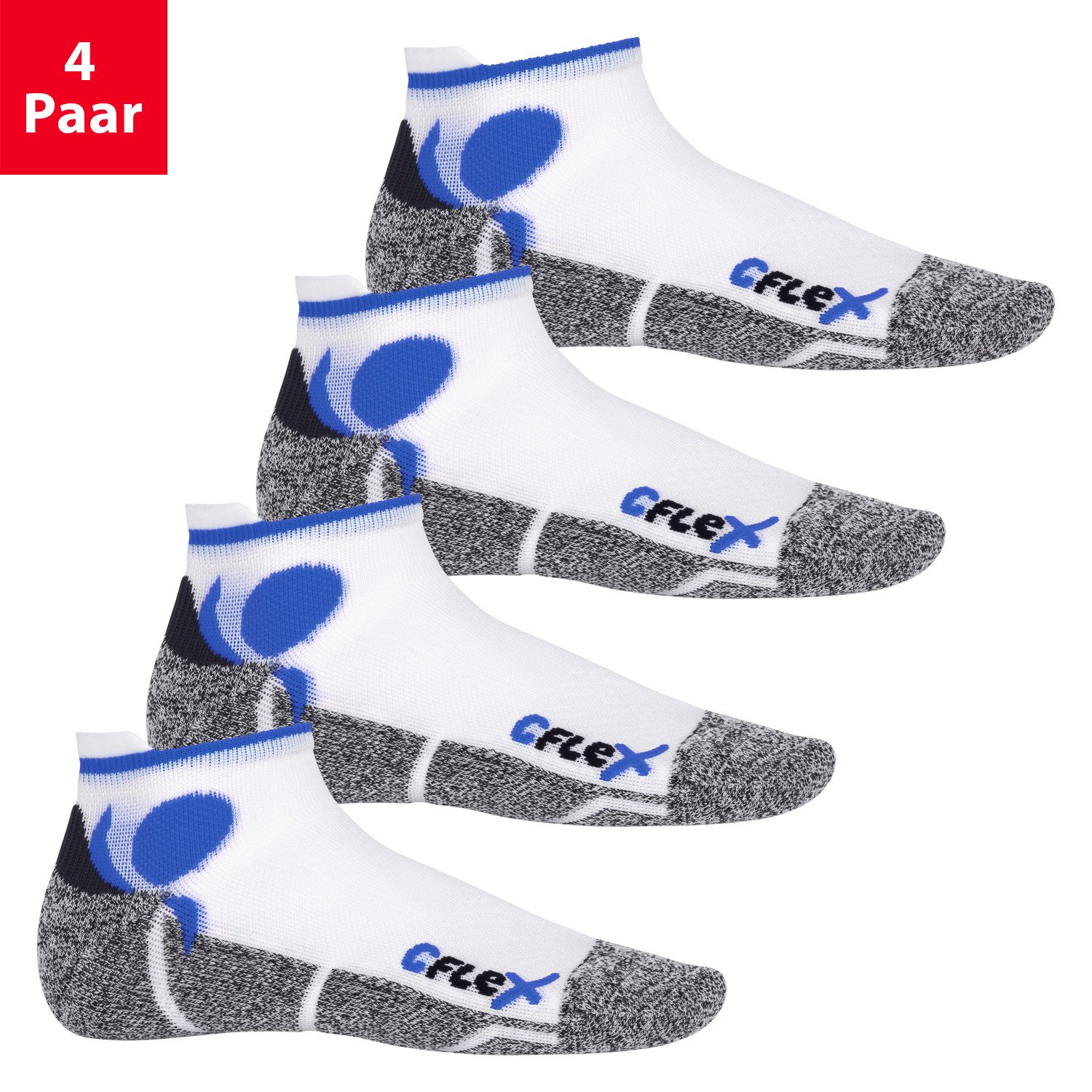 Sportsocken Running Damen & Herren Sport Sneaker Socken (4 Paar) Laufsocken