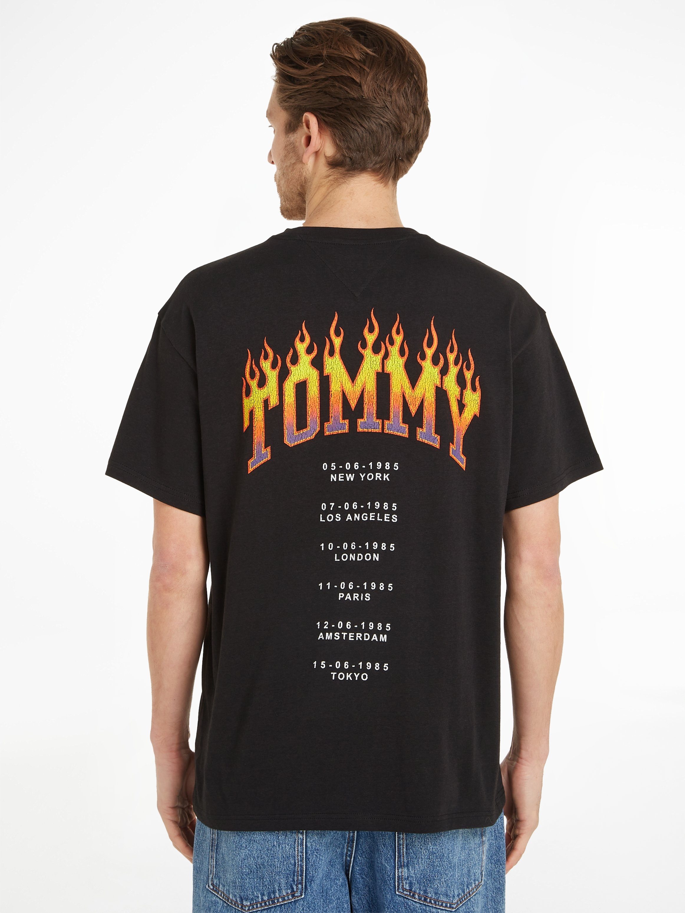 FLAME Tommy TJM T-Shirt Jeans TEE VINTAGE Black RLX
