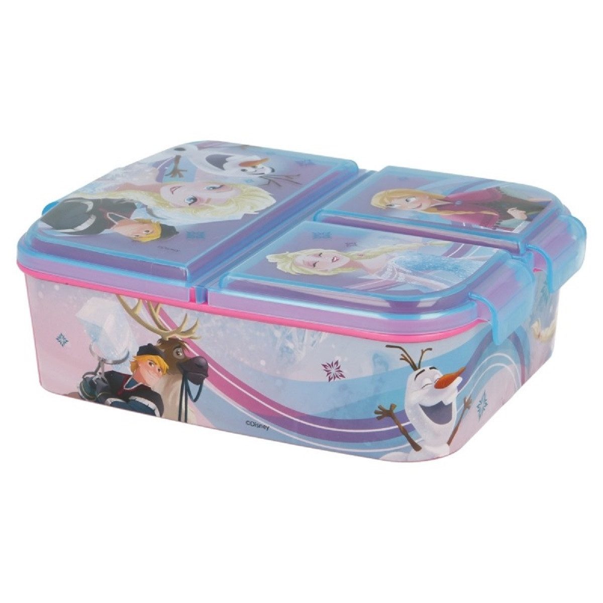 Stor Lunchbox Disney Frozen Kinder Brotdose – Lunchbox mit 3 Fächern & tollem Design, (Einteilig, Einteilig), Brotzeitdose