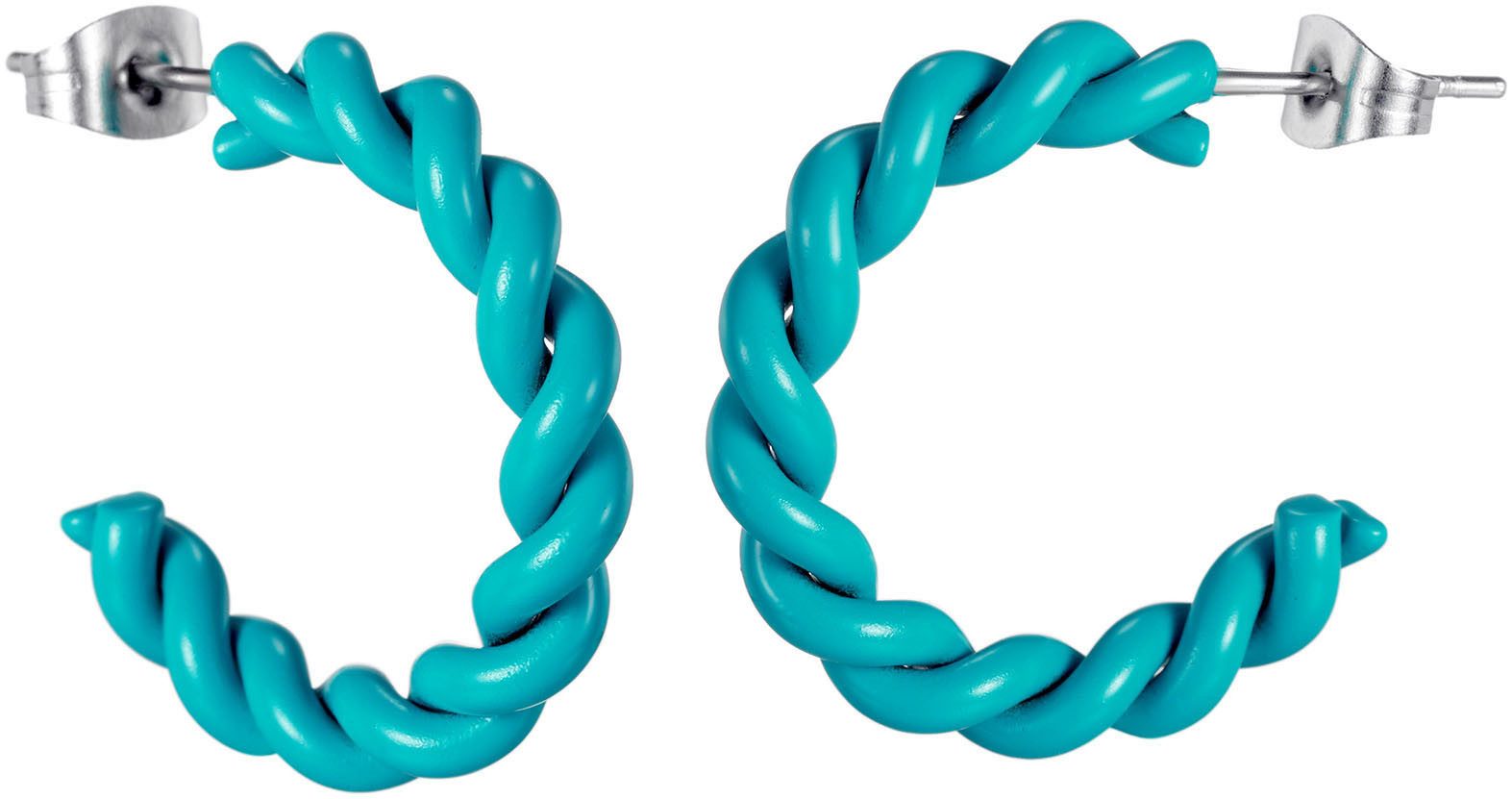 Firetti Paar Creolen Schmuck Geschenk Edelstahl Ohrschmuck Ohrringe Twist Color