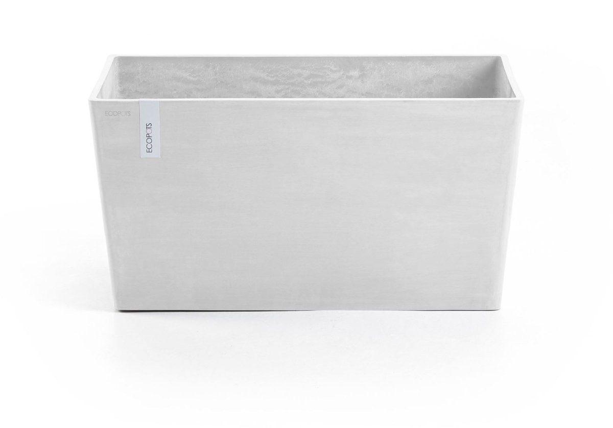 ECOPOTS Blumentopf Paris 80 - Pure White - 80,3 x 38 x 40,5 cm - rechteckiger Topf (1 St), eckig
