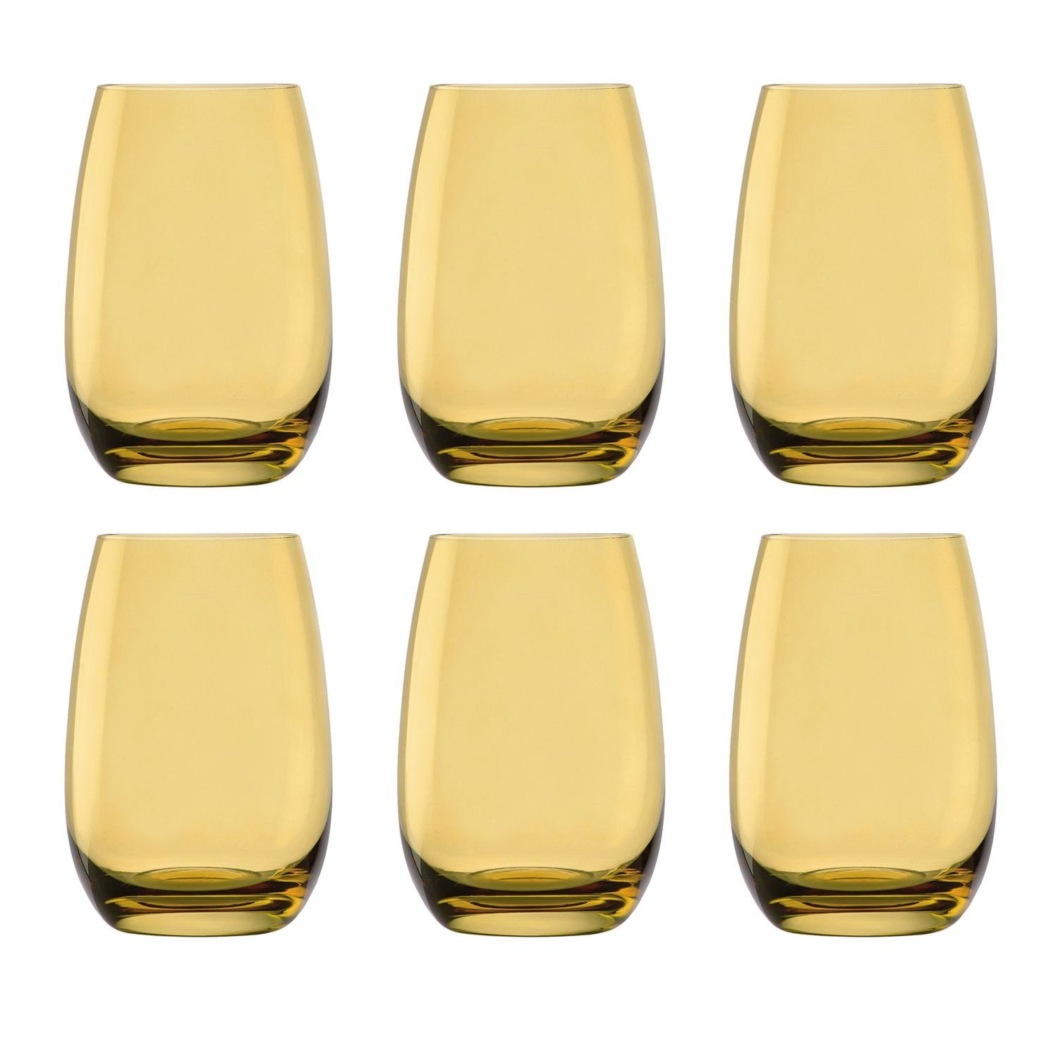 ich-zapfe Glas Farbige Trinkgläser ELEMENTS 6er-Set, Bernstein, 335 ml