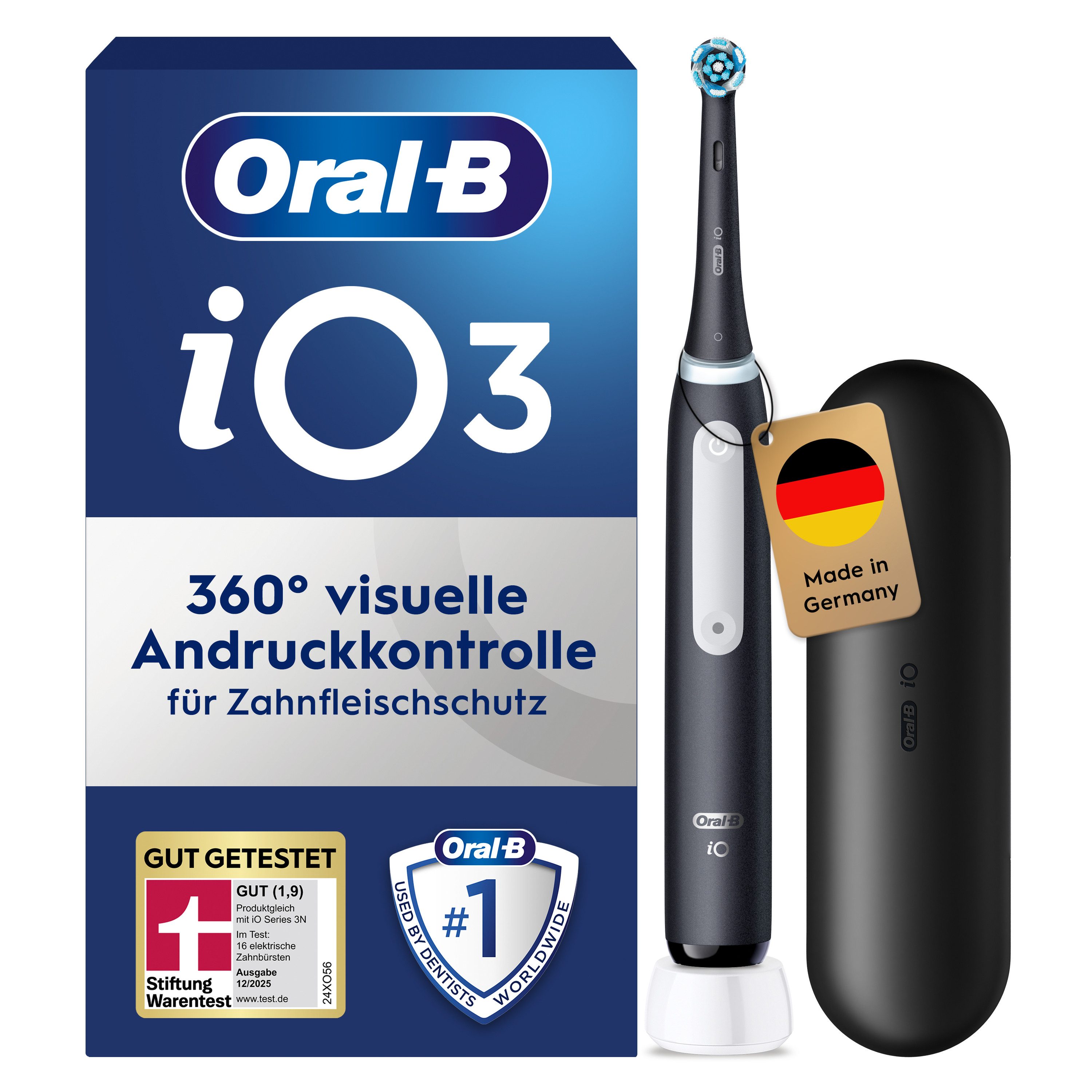 Oral-B Elektrische Zahnbürste iO Series 3, Aufsteckbürsten: 1 St., Magnet-Technologie