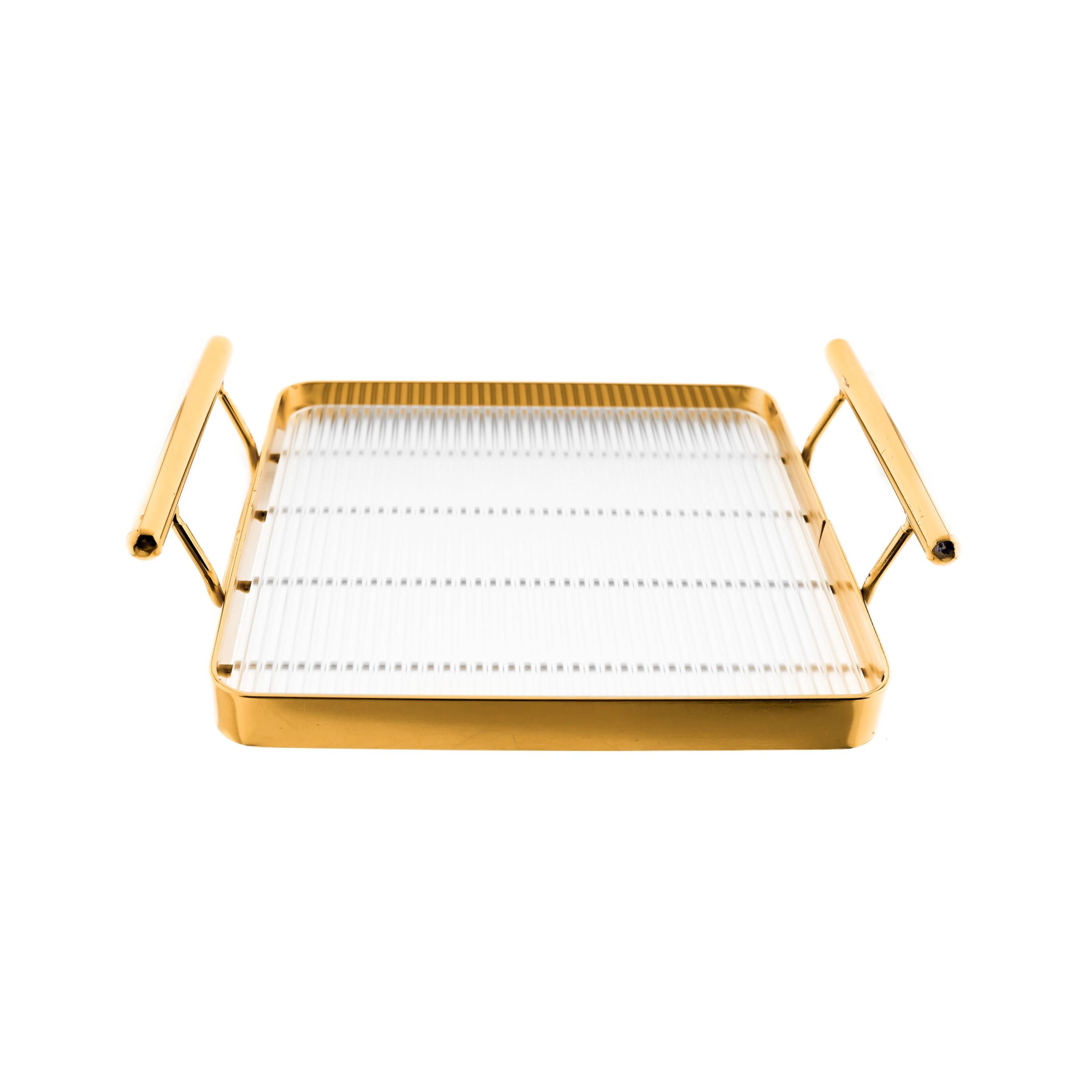 Almina Snackschale 9-teiliges Set aus Glas mit goldenem Serviertablett & Knaufdeckel, (9-tlg)