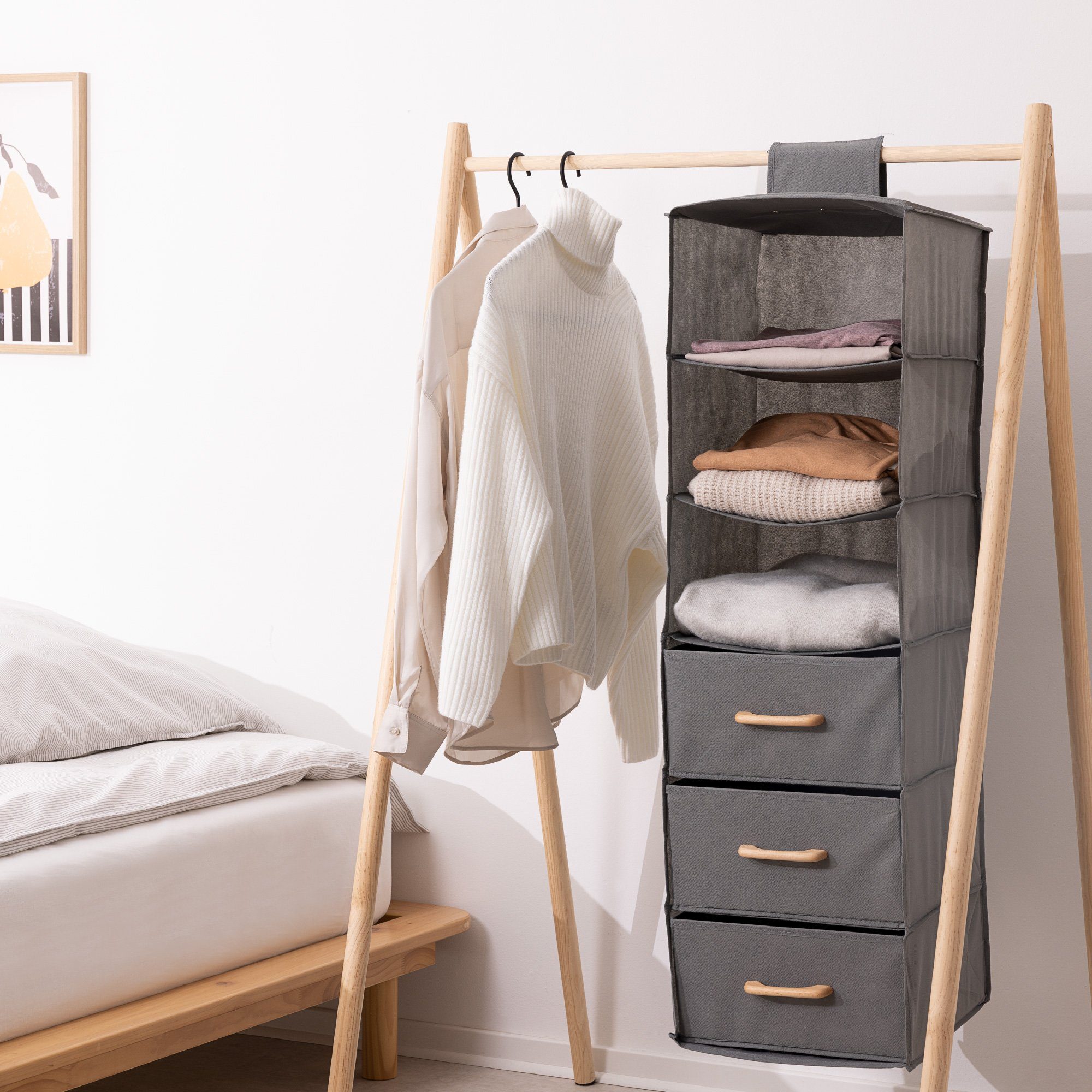 Navaris Hängeregal Hängeregal mit 6 Fächern 35x30x108cm - platzsparende Hän günstig online kaufen