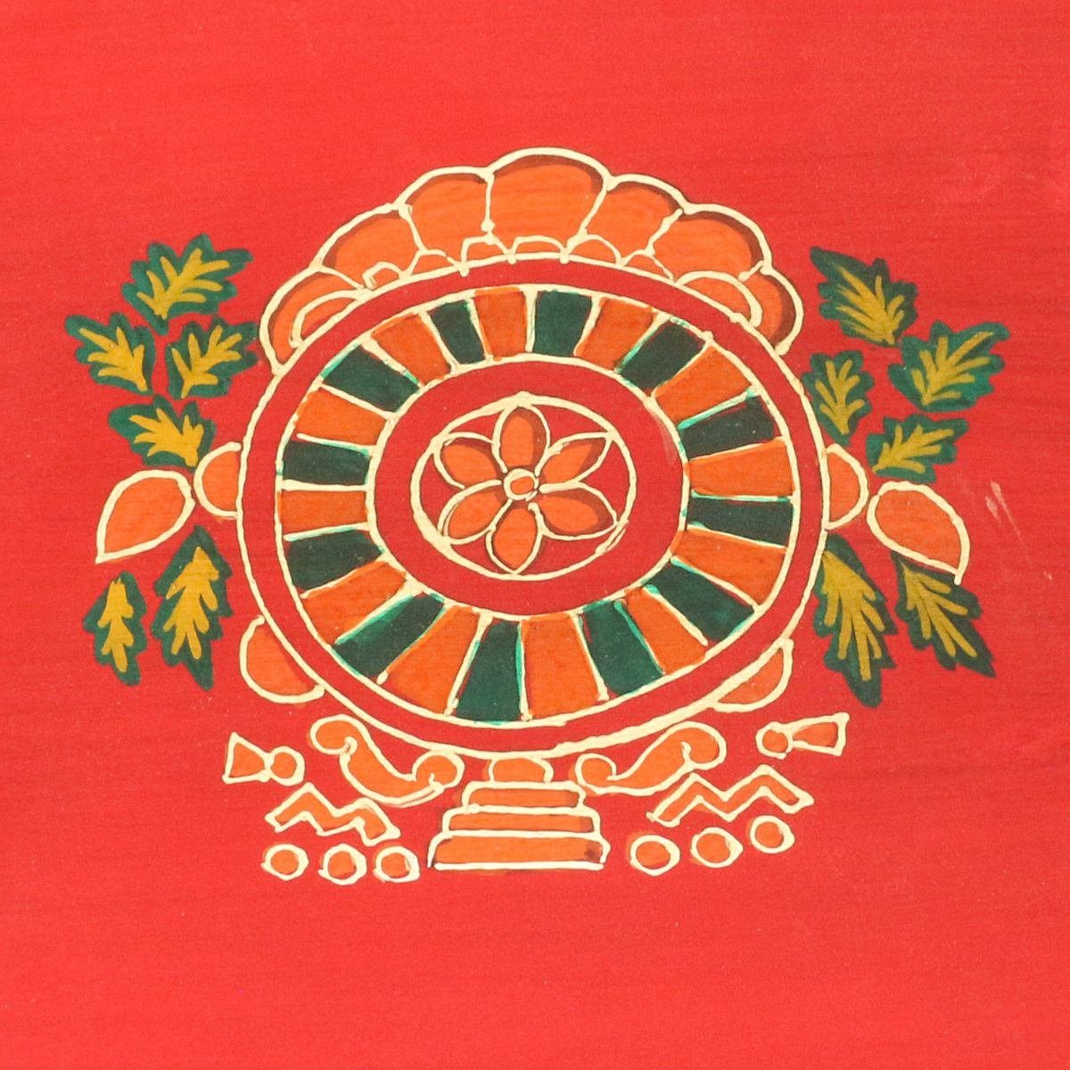 cm Galerie Handarbeit Tibet Kleiner 45 Dunkelrot Motiv Oriental Buddha Mehrzweckschrank Wandschrank