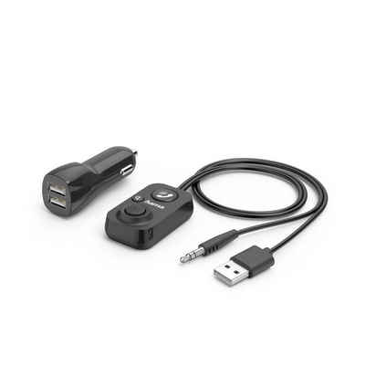 Hama Bluetooth®-Freisprecheinrichtung für Kfz mit AUX-In BT Audio Adapter USB-Adapter 3,5-mm-Klinke, 100 cm
