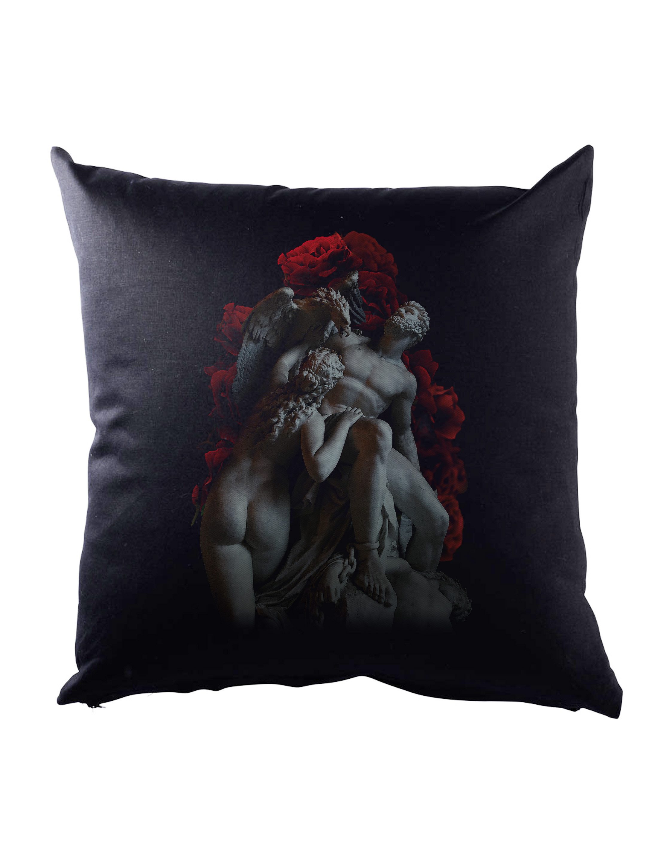 Urban Backwoods Dekokissen Statue Roses Dekokissen Dark Goth Gothic Sculpture Roses Oldschool, Classic Art Kunst Bildhauerei