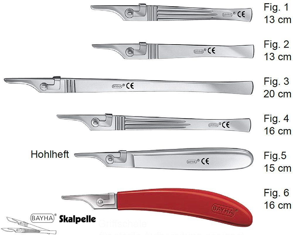 Bayha Rasiermesser Bayha Griff, Skalpellgriff, Halter für Skalpellklingen