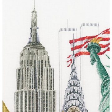 Thea Gouverneur Kreativset Thea Gouverneur Kreuzstich Stickpackung "New York Zählstoff", Zählmust, (embroidery kit by Marussia)