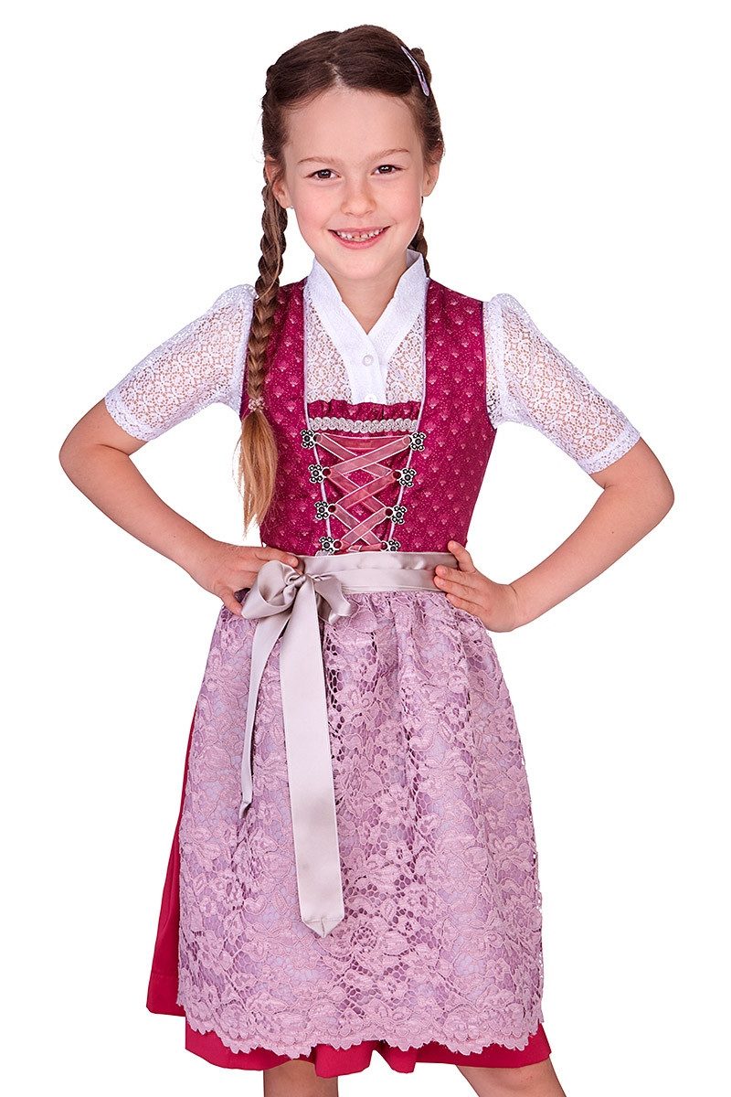 Isar-Trachten Дирндль Kinderdirndl 2tlg. - ALIANA - beere/rosé