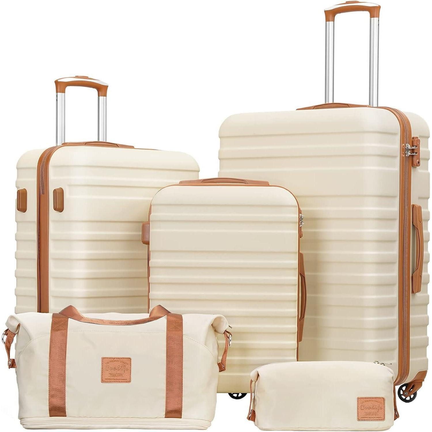 Kofferset Koffer Set 5tlg ABS Hartschalen Trolley 4 Rollen TSA-Schloss