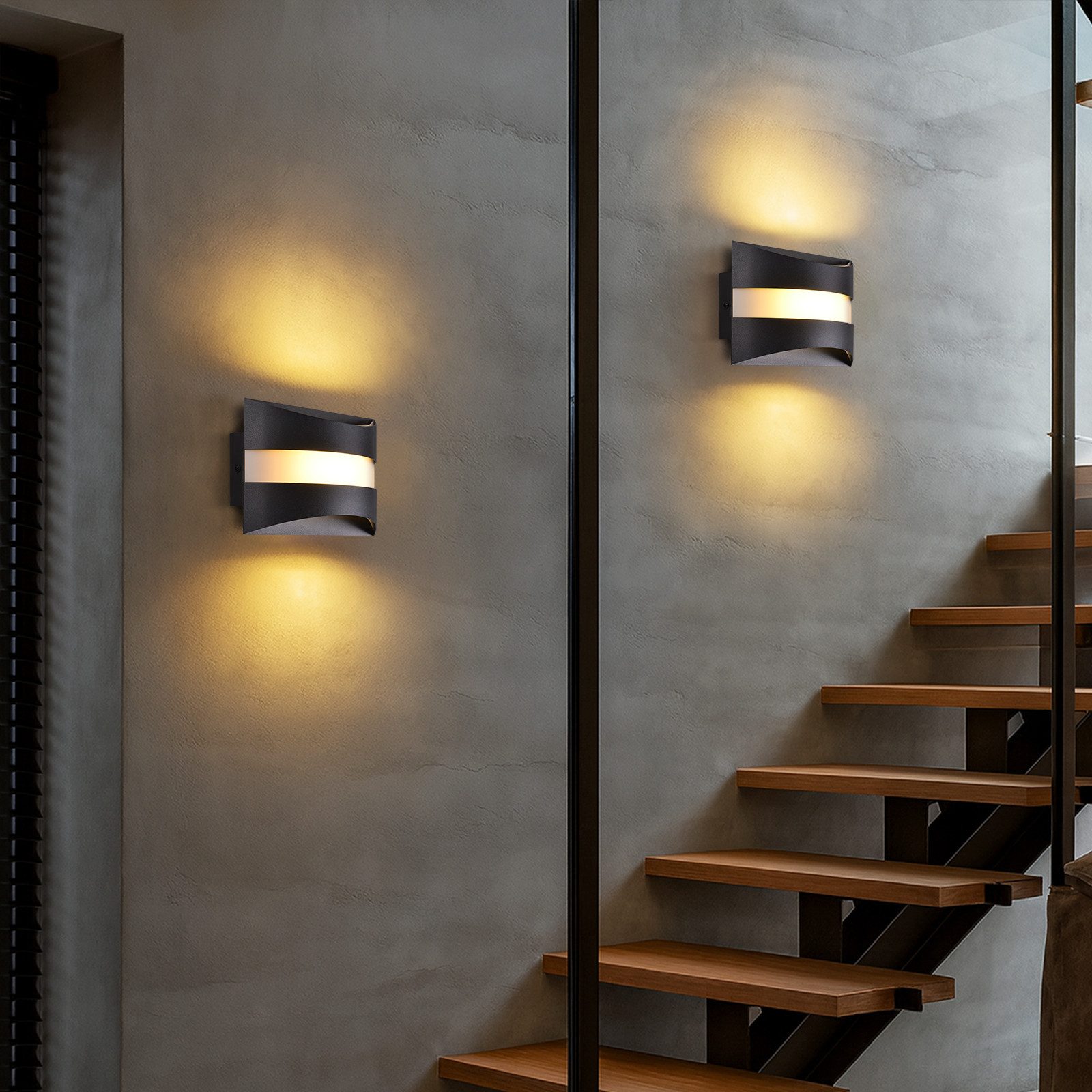 ZMH LED Wandleuchte Wandlampe Innen Modern Design 3000K Warmweiß, LED fest integriert – Bild 2 von 5