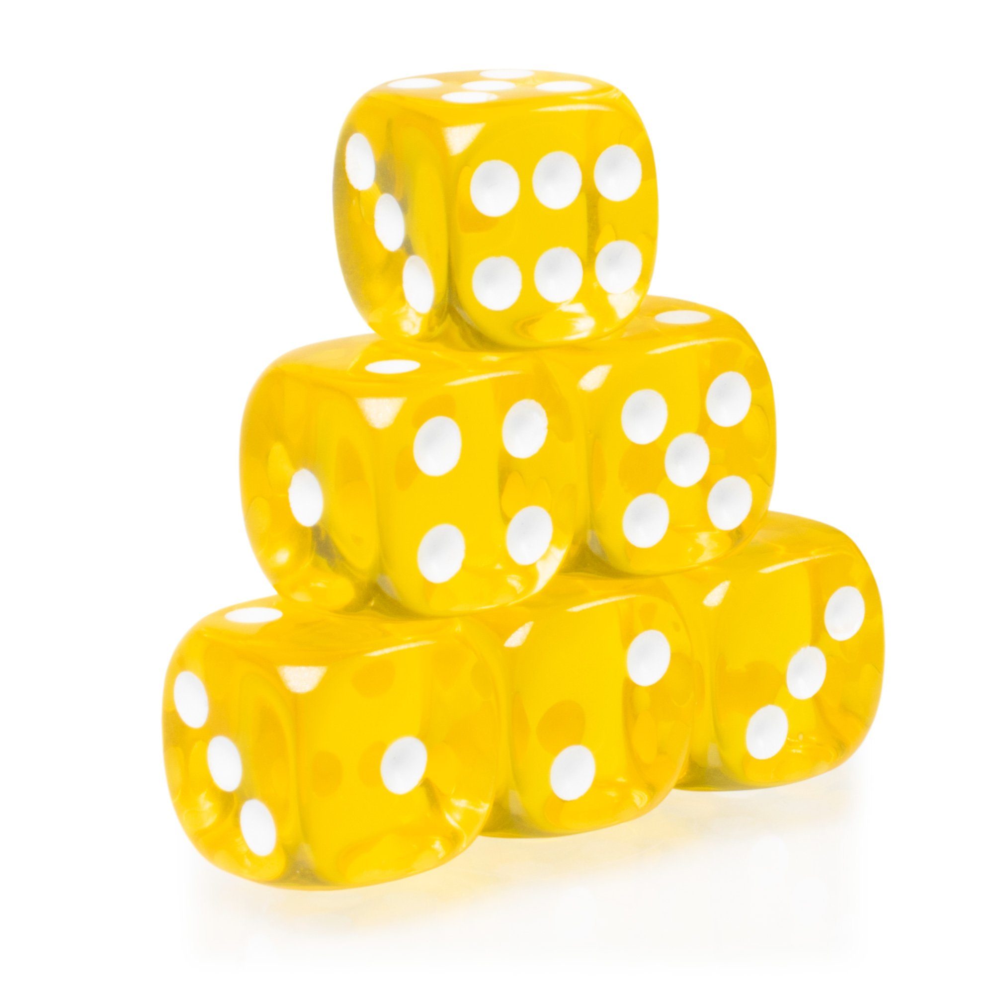 SHIBBY Spielesammlung Acryl-Würfelset 6x W6, ca. 1,5 cm – für D&D, Pen&Paper & Brettspiele, W6 Würfel