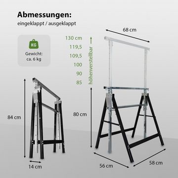 TRUTZHOLM Klappbock 2x Gerüstbock Unterstellbock Klappbock Gerüst Stützbock 400 kg 7-fach