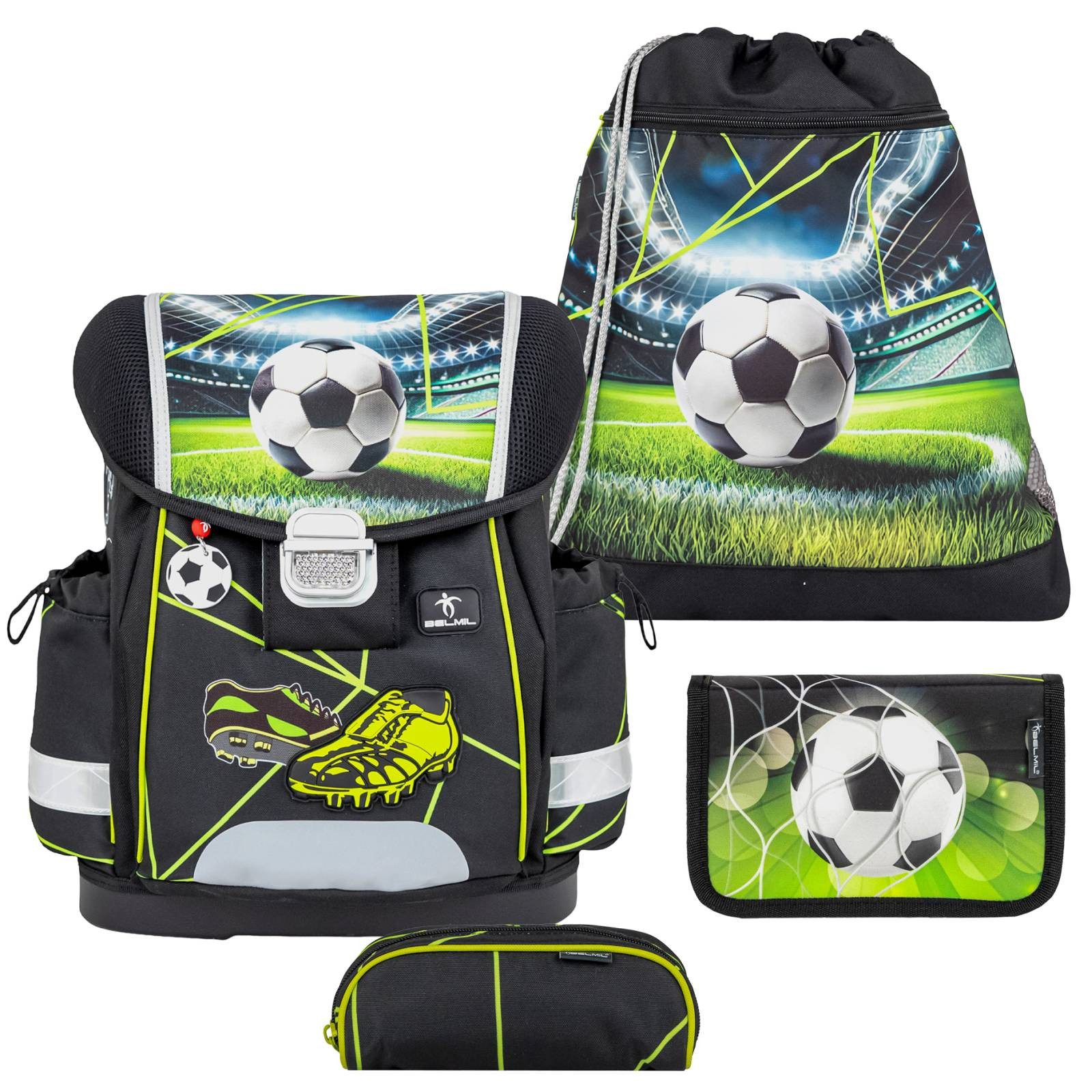 Belmil Ранцы "Classy" 2026 Set 1. Klasse neue Designs, 4tlg. Set ab 1. Klasse, Grundschule, Einschulung, Jungen und Mädchen