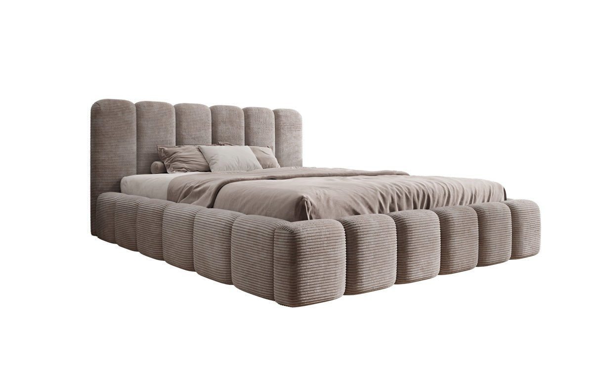 Luxusbetten24 Polsterbett Designer Polsterbett Tevara, in Cord mit Stauraum