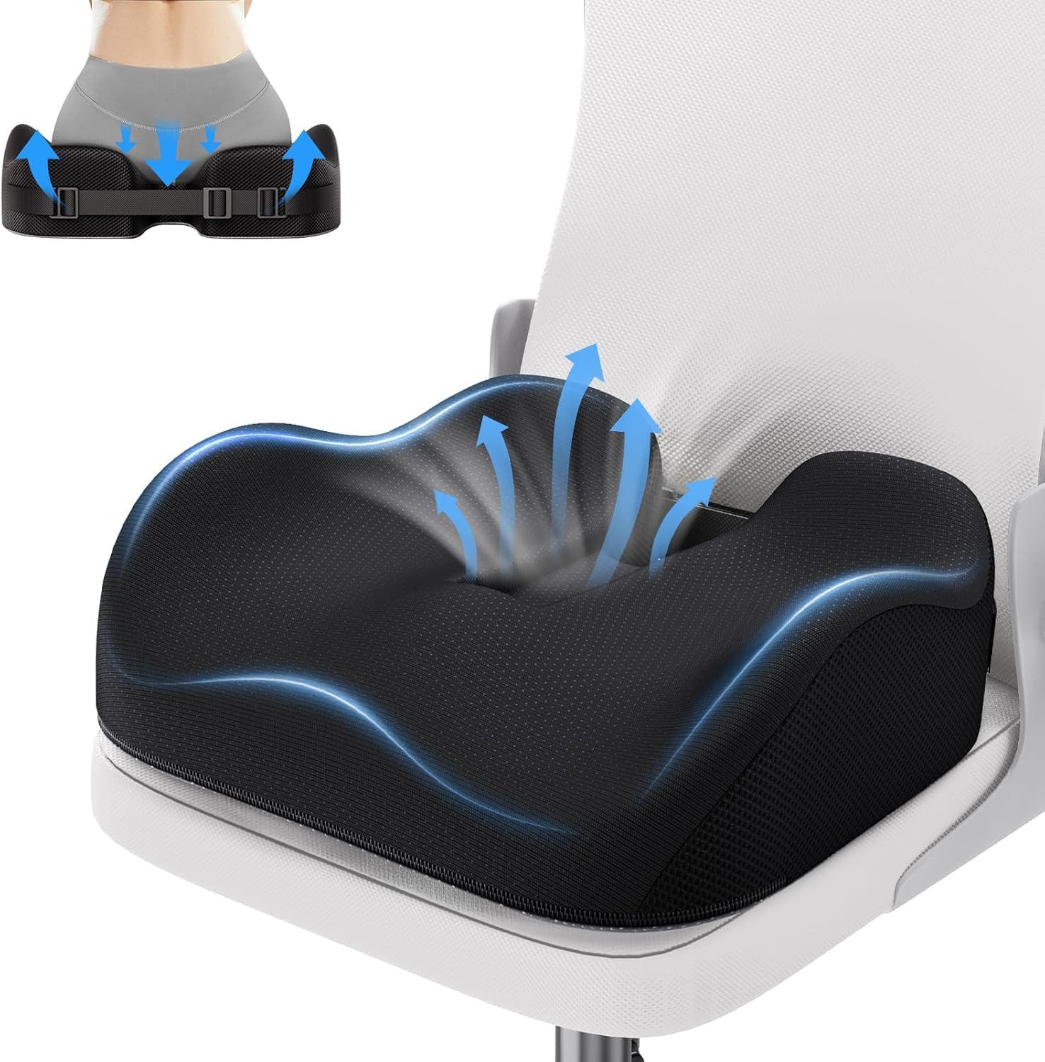 Forrlite Sitzkissen Orthopädisch Ergonomisches Hämorrhoiden Sitzkissen, Fördert gesundes Sitzen & entlastet Rücken – Zuhause, Büro & unterwegs