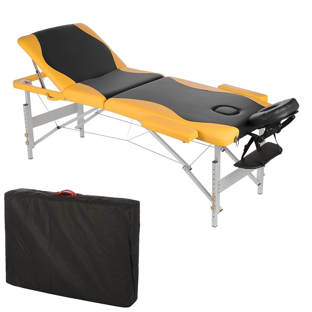 Feel2Home Massageliege Massageliege 3 Zonen Kopfstütze Ergonomische Kosmetik versch. Farben (Premium-Liege), Extra dicke Polsterung