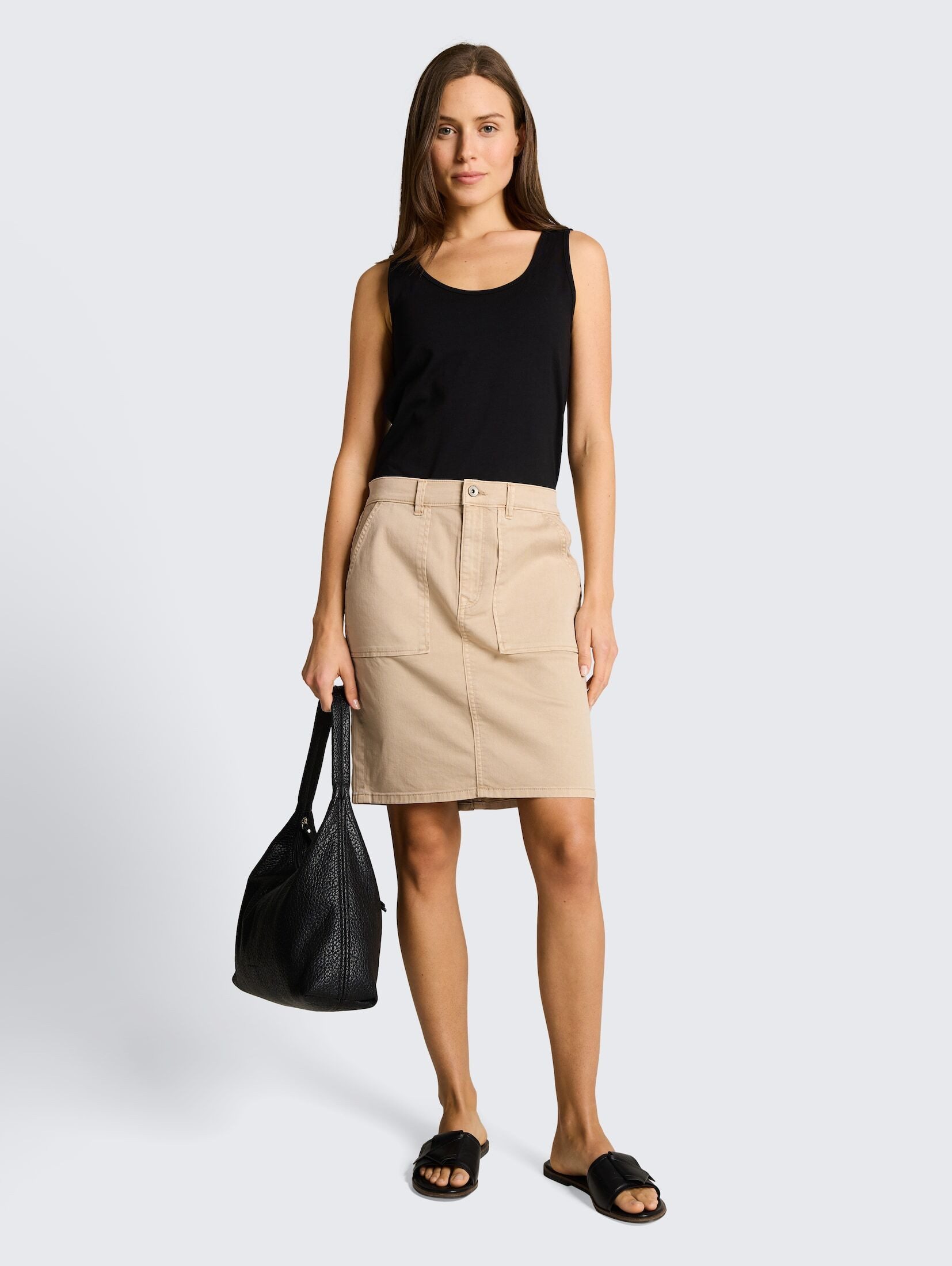 TOM TAILOR Sommerrock Röcke Jeansrock mit aufgesetzten Taschen