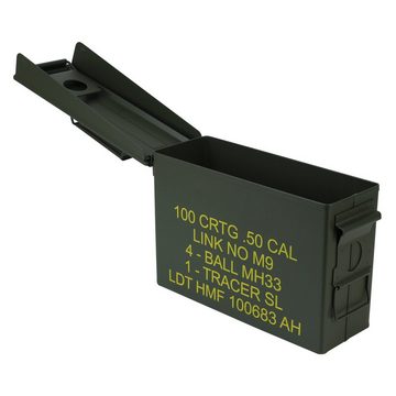 HMF Aufbewahrungsbox Munitionskiste, US Ammo Box, Metallkiste, 27,5 x 17,5 x 9,5 cm, grün