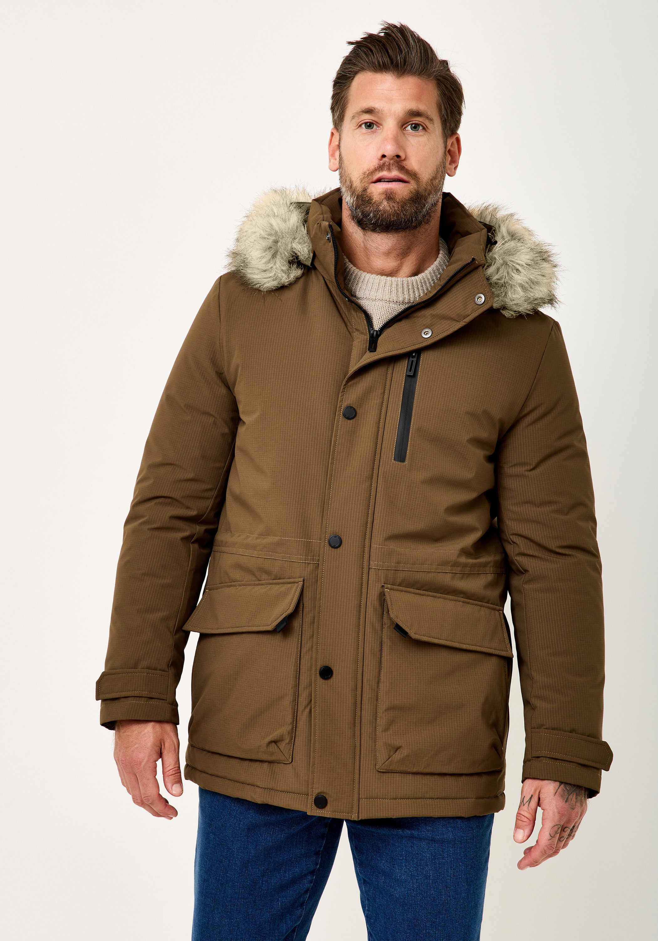 Redpoint Winterjacke EDVIN Regular Fit Winterjacke mit abnehmbarer Kapuze und Kragen