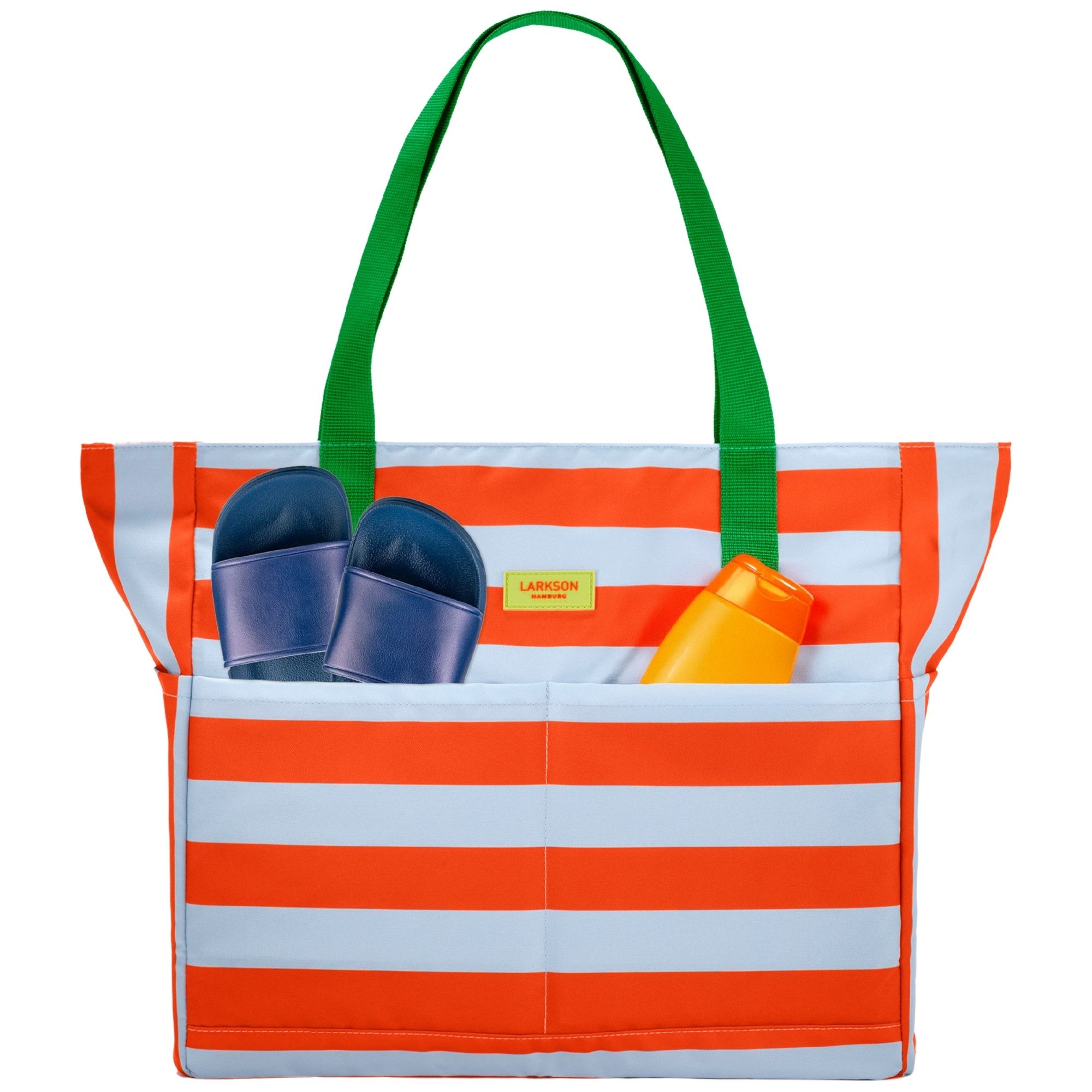 LARKSON Strandtasche Linn Strandtasche mit Reißverschluss (1-tlg), Große Beach Bag für Strand und Urlaub, Wasserabweisend