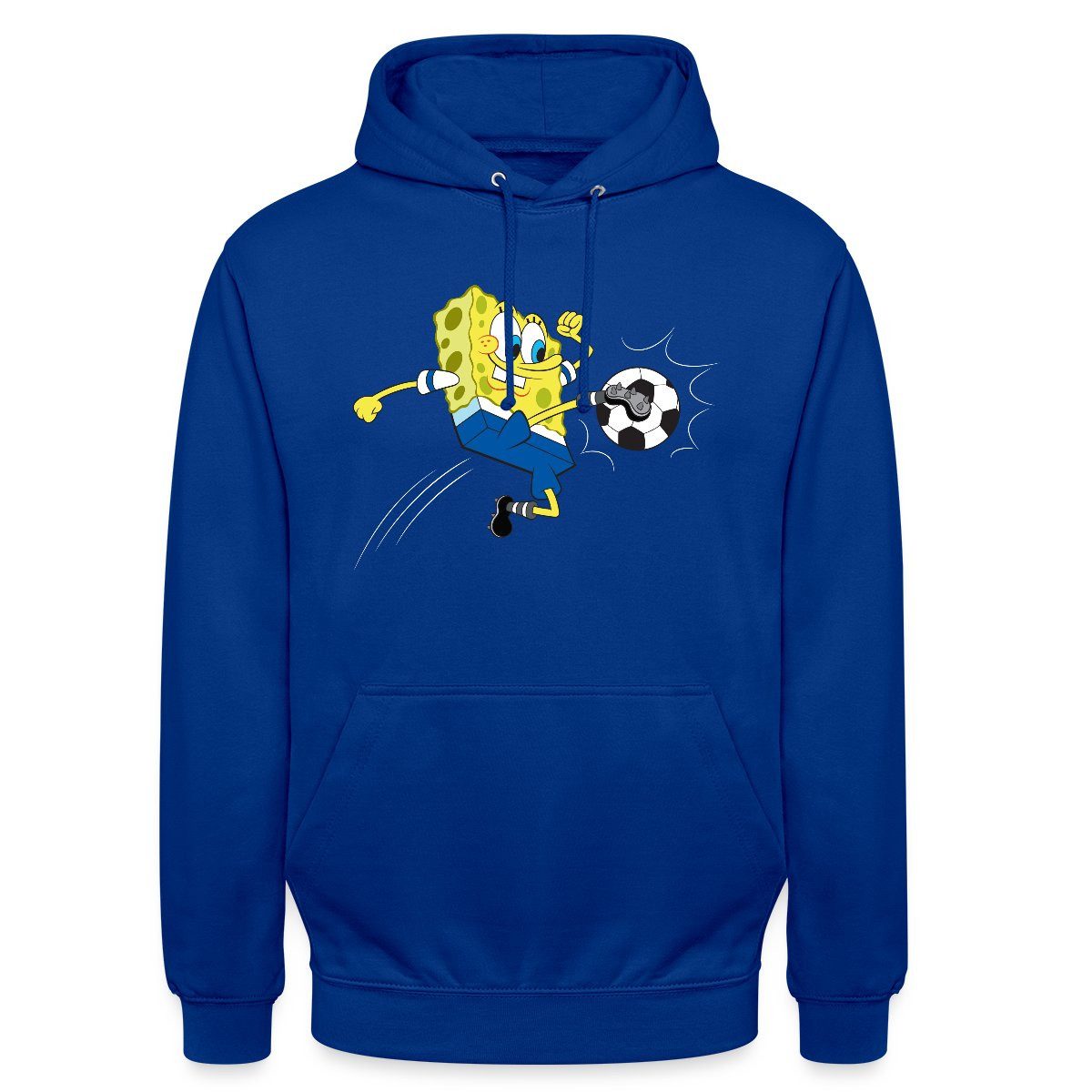 Hoodie Spongebob Schwammkopf Kickt Einen Fußball Unisex Hoodie