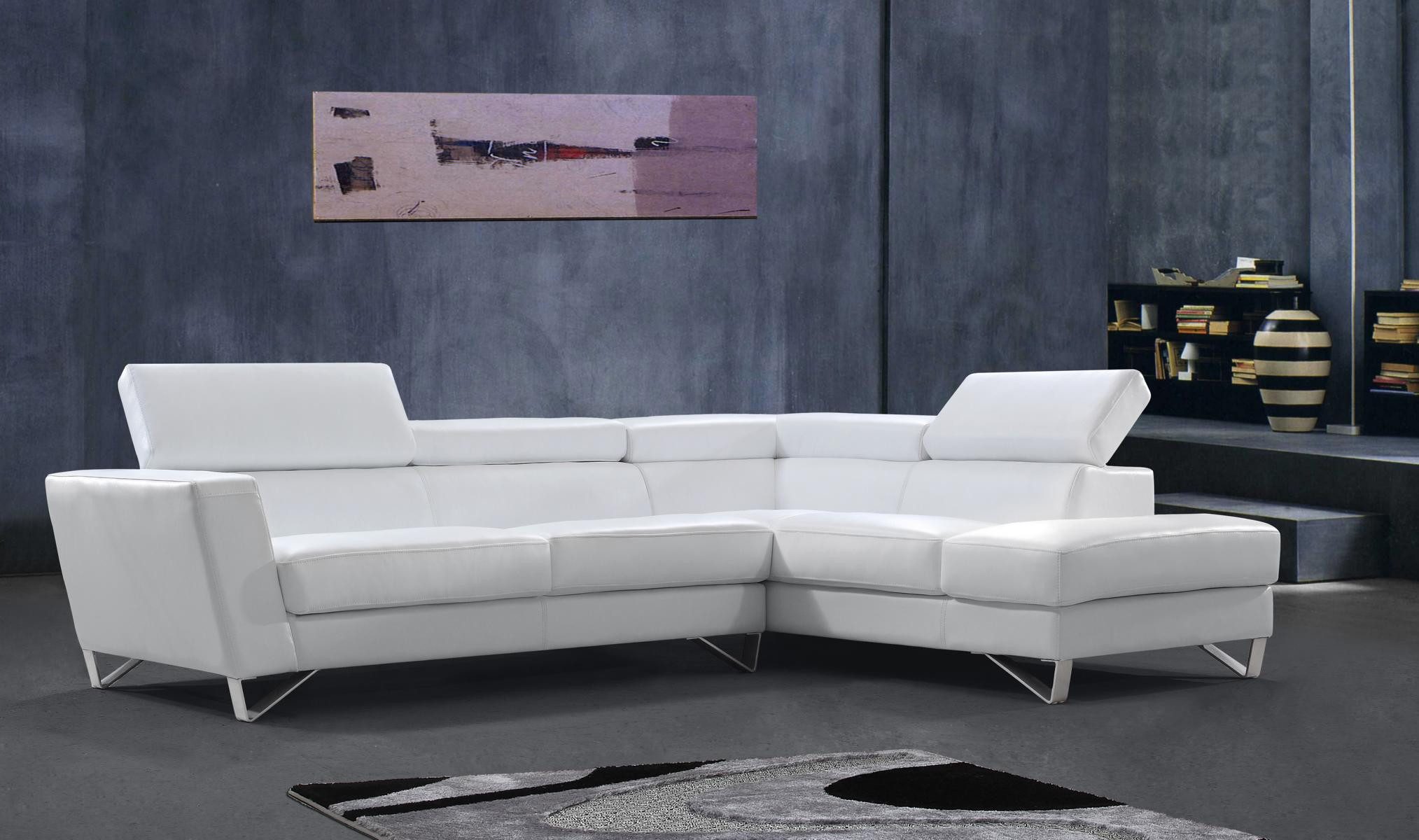 Salottini Ecksofa Designer Ecksofa Murano Leder Eckcouch, 2 Teile, Taschenfederkern