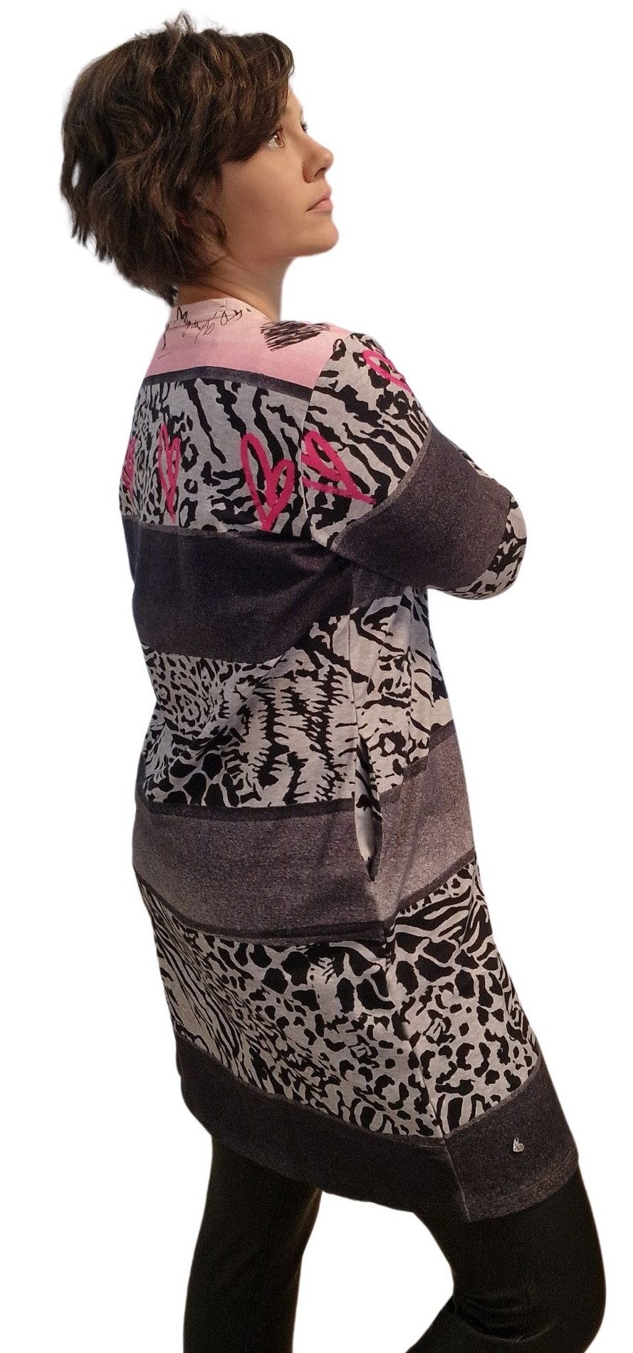 Gio Milano Sweatkleid G29-5107, Gio Milano, Kleid Animal just fashion mit Eingrifftaschen