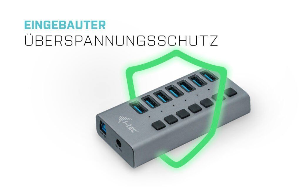 I-TEC USB-Verteiler USB 3.0 Charging HUB 7port + Power Adapter 36 W