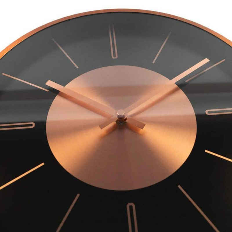 K&L Wall Art Wanduhr Metalluhr modern Aluminium Настенные часы ohne Ticken (Kupferoptik 30cm)