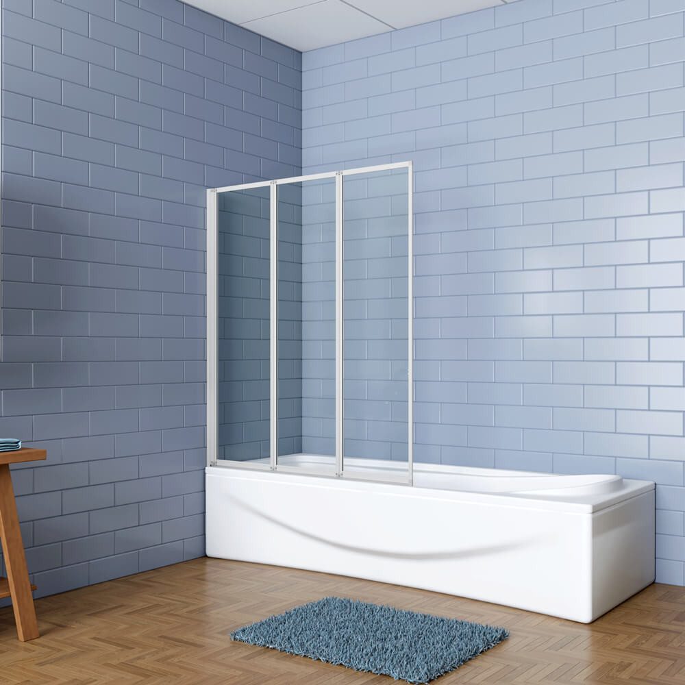 duschspa Badewannenaufsatz 120x140cm 3-teilige Faltwand Duschwand günstig online kaufen