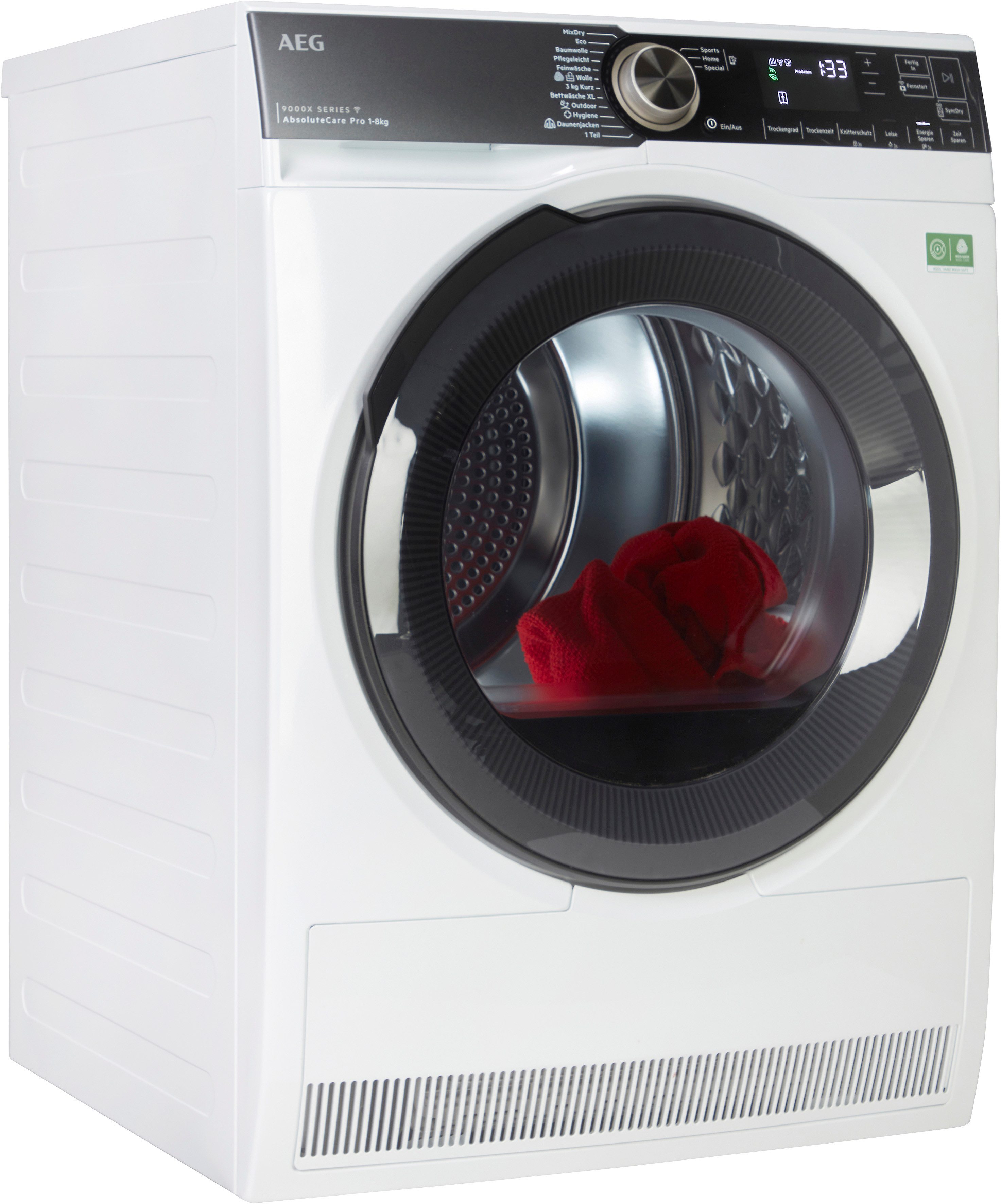 AEG Wärmepumpentrockner 9000 AbsoluteCare® Plus TR9XW80880, Dreifach A-Klasse -leise, effizient & trocken ohne Raumfeuchtigkeit