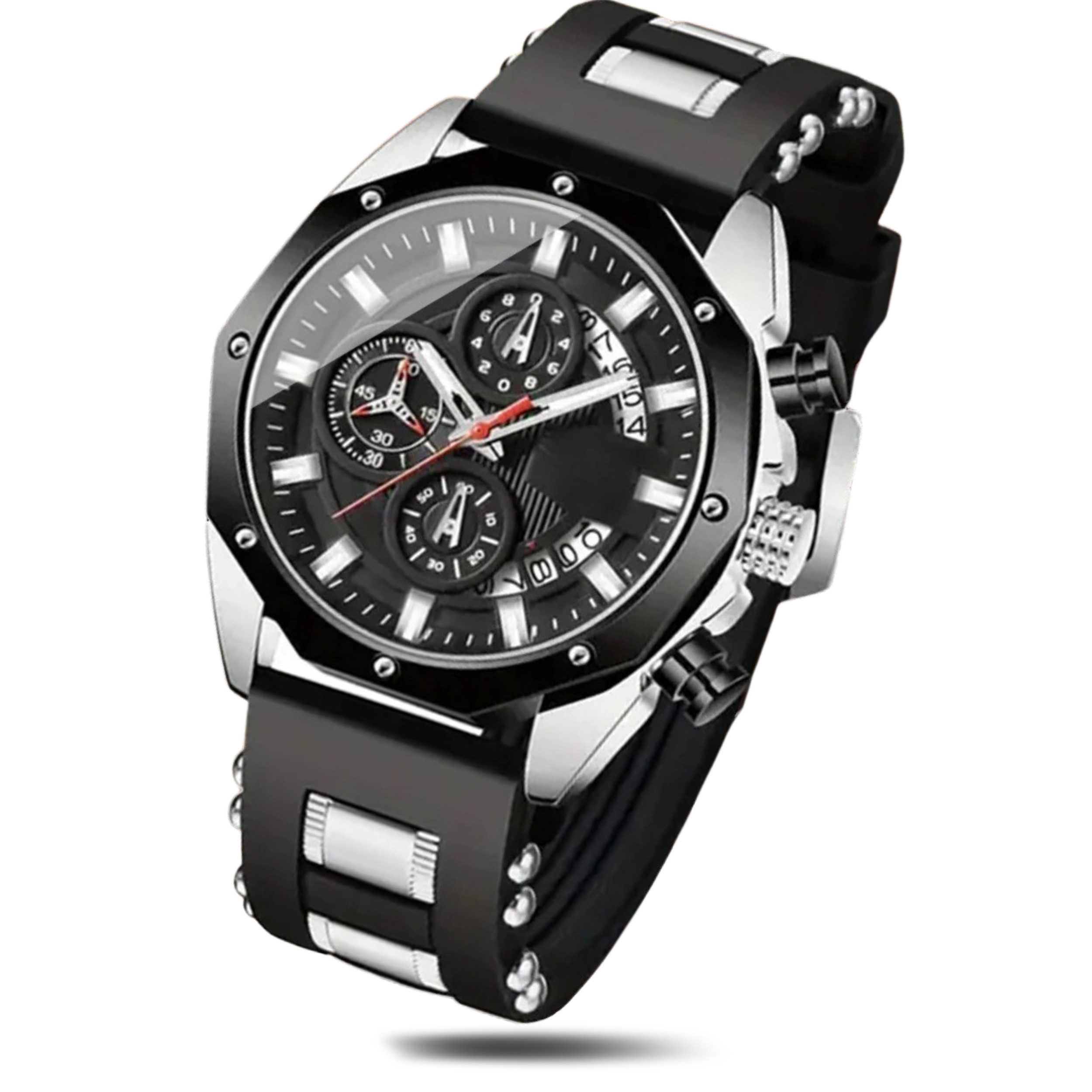 StellarLuma Quarzuhr Herren Uhr Quarzuhr Armbanduhr Silikon Business Freizeit Inklusive Uhrenbox in Kunstleder gratis als Geschenk, (Set), Analoge Quarzuhr