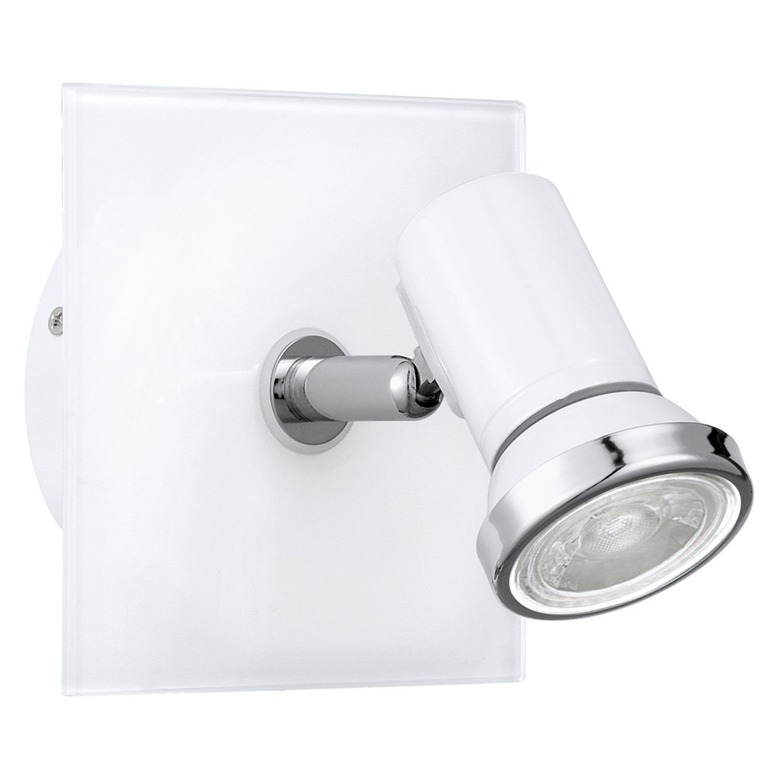 Licht-Erlebnisse Wandstrahler TAMARA Metall LED klein IP44 fest GU10 integriert, Modern 1, Wandlampe Weiß Wandspot
