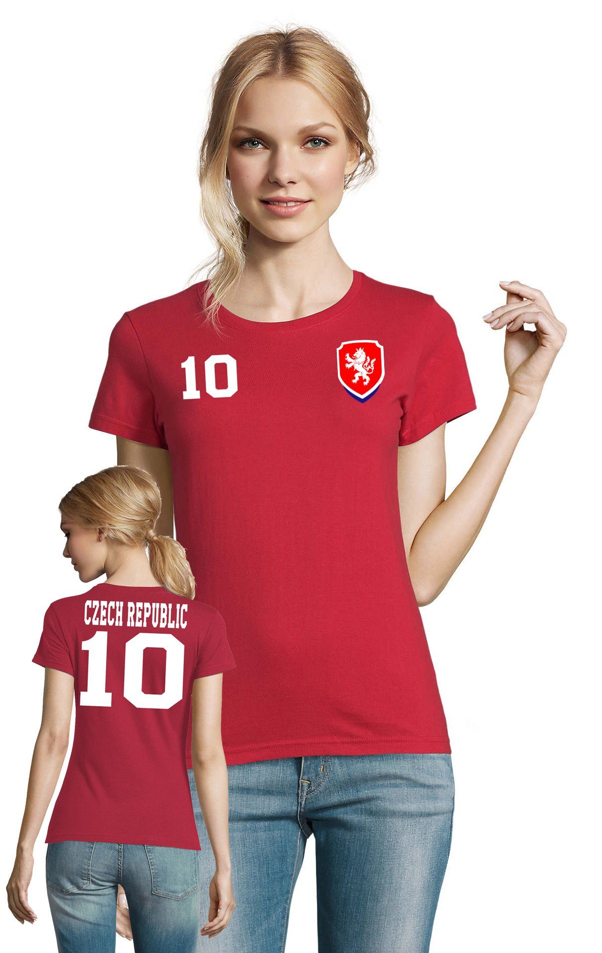 Blondie & Brownie T-Shirt Tschechien Retro Czech Republic Sport Trikot  Fußball Meister WM Europa