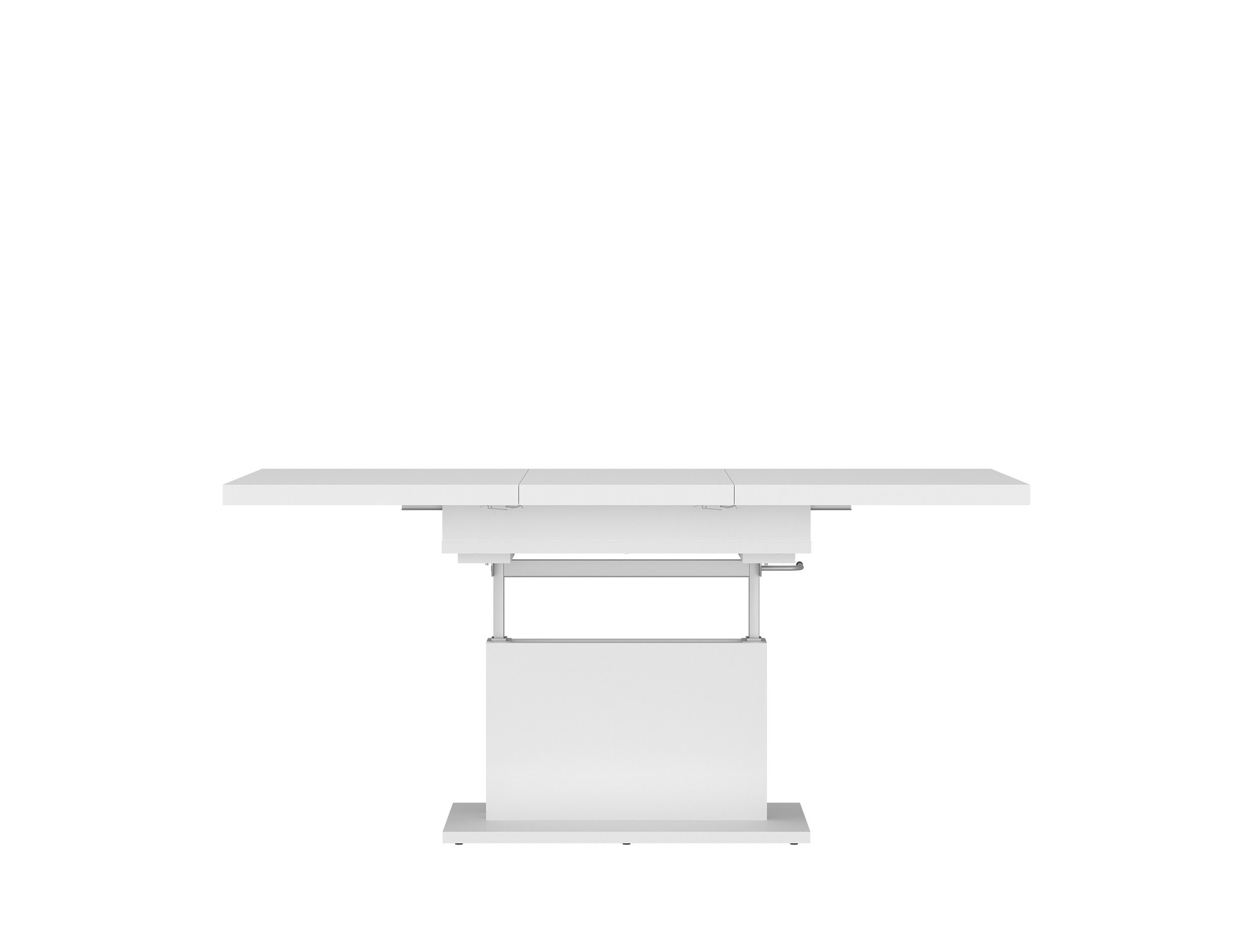 Meble Wójcik Couchtisch Breite bis 150cm, Höhe bis 74cm, Alpinweiß - 110/150x59/74x70cm BxHxT