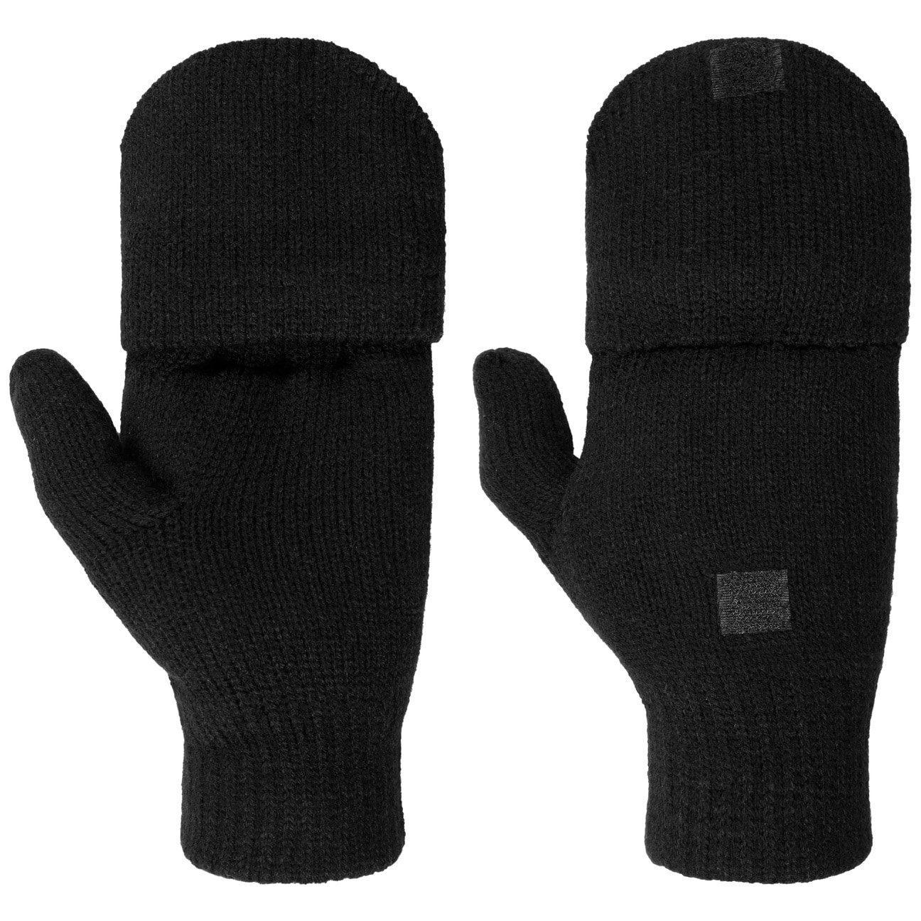 mit Handschuhe fingerlose Futter Lipodo schwarz Strickhandschuhe