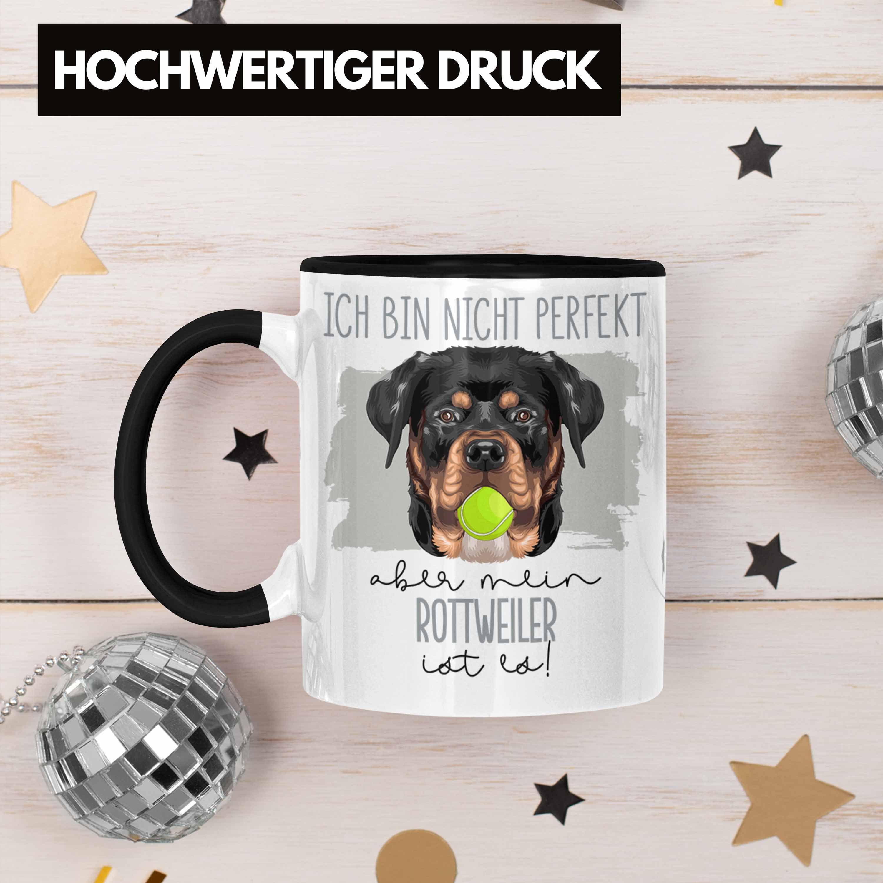 Besitz Lustiger Rottweiler Besitzer Trendation Geschenk Spruch Tasse Geschenkidee Tasse Schwarz