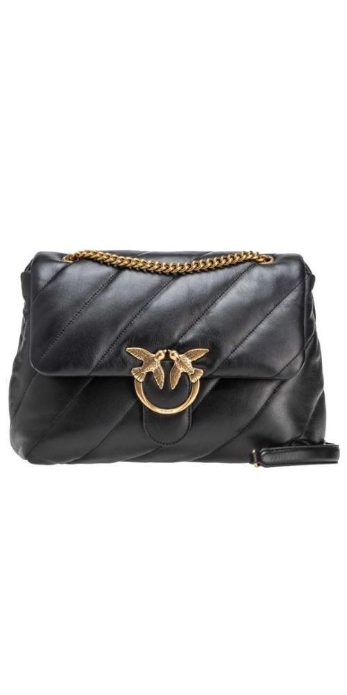 PINKO Handtasche PINKO Umhängetasche mit breiter Schrägsteppung schwarz
