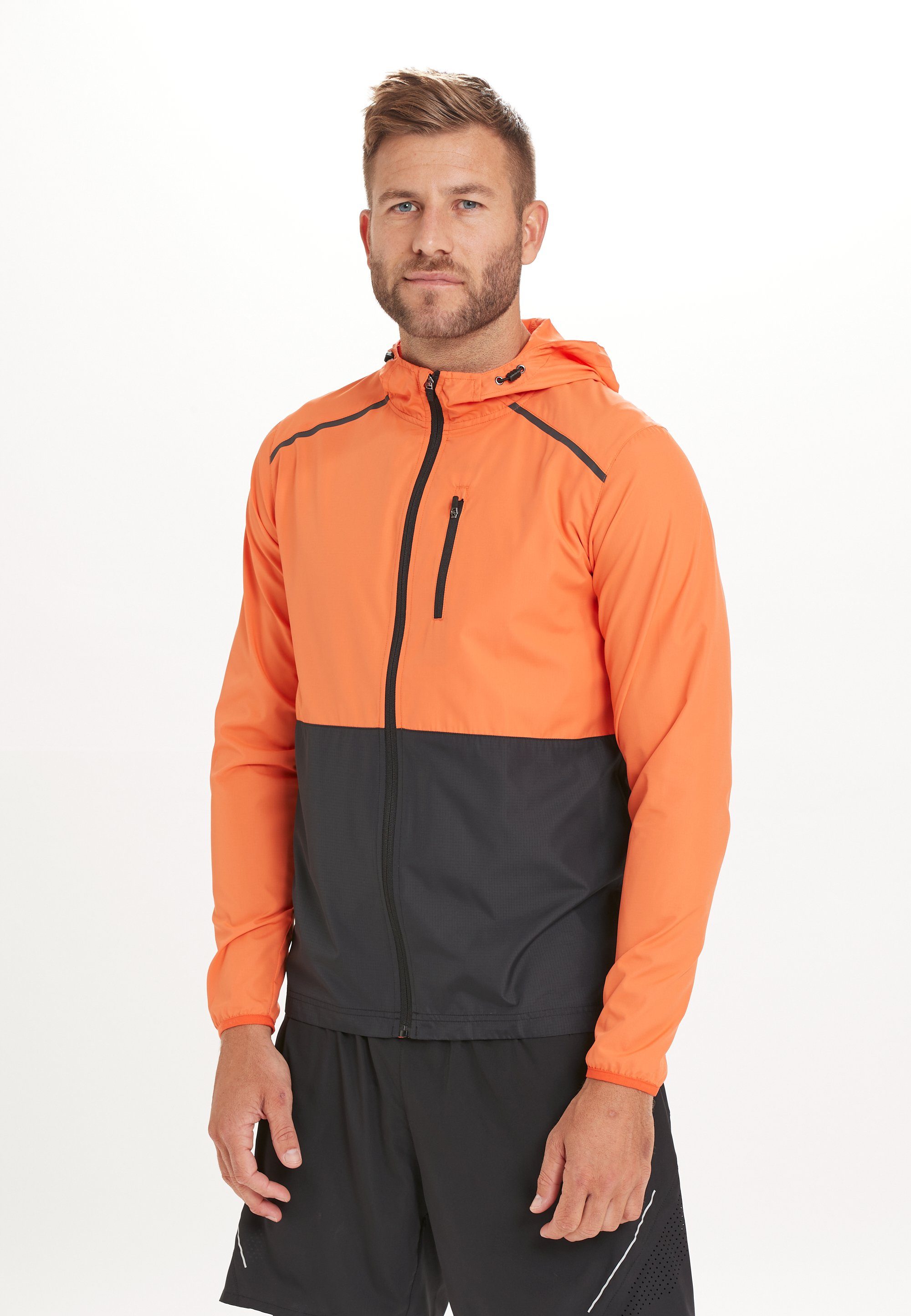 ENDURANCE winddichtem orange-schwarz Material Hugoee aus Outdoorjacke