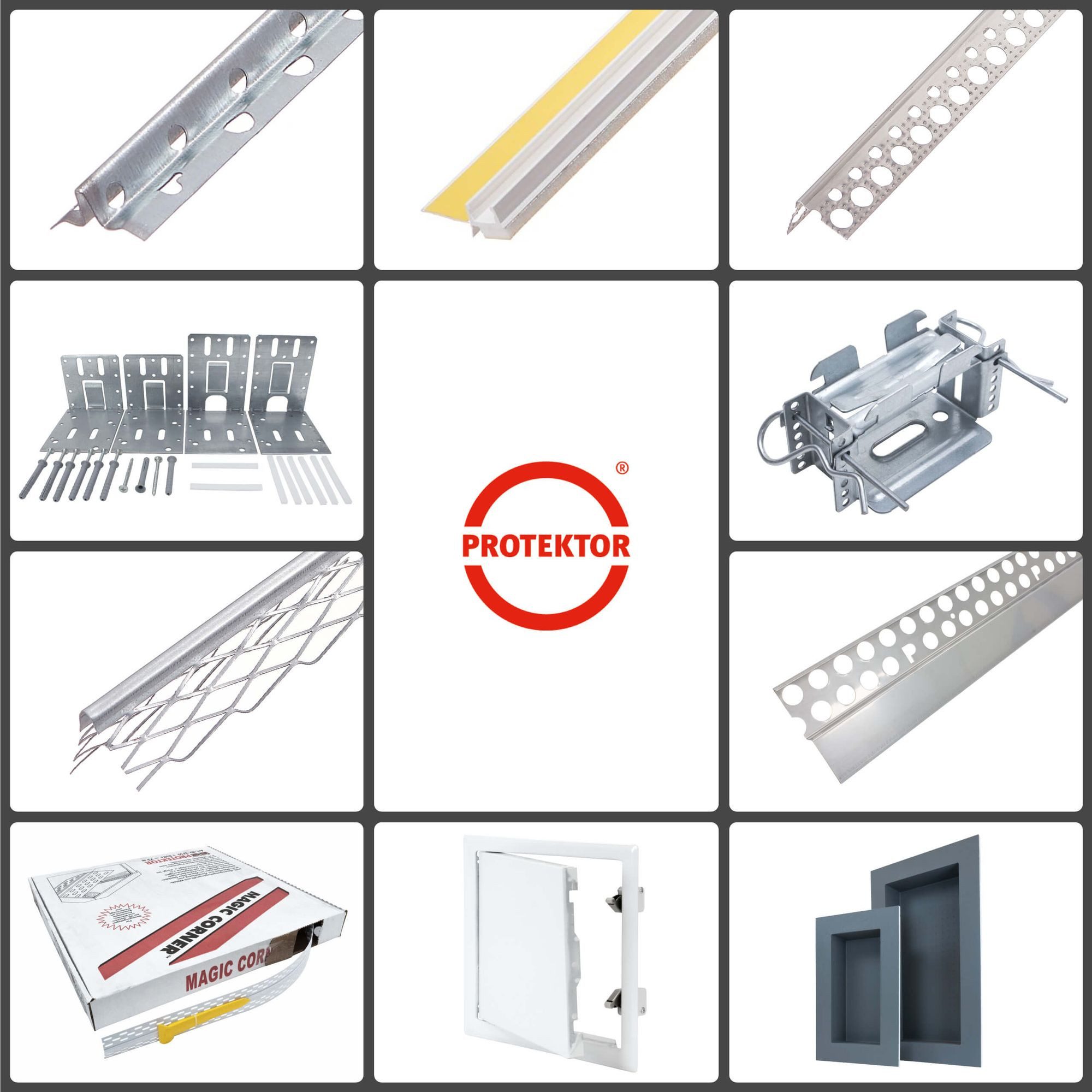 PROTEKTOR Profil 3741 U-Profil PVC (200 cm, weiß, 1-St), Einfassprofil Gipskarton 12,5 cm, Kantenschutz Trockenbau