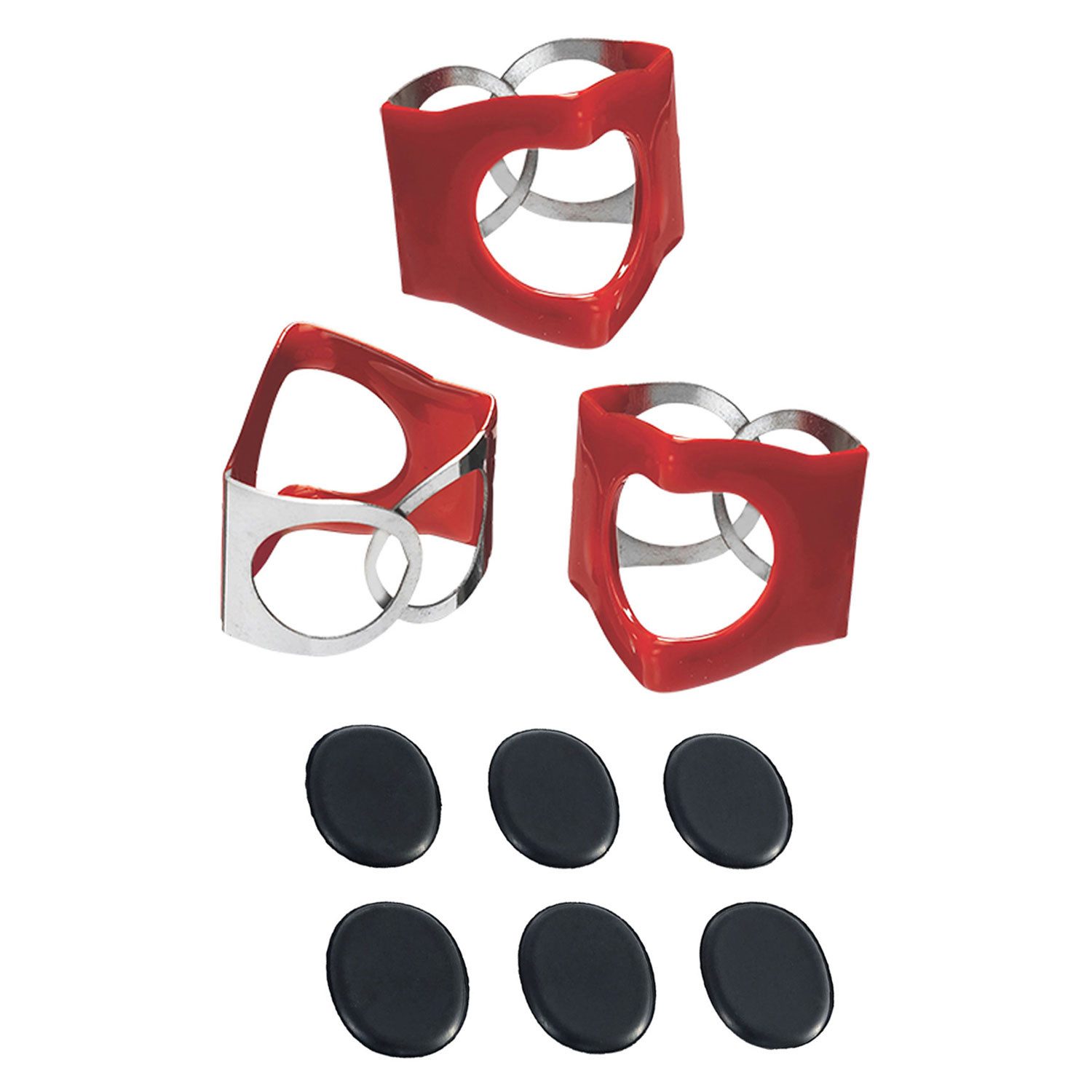 Pinchclip Becken PinchClip Beckenklammer Beckenmutter 3er Set Rot mit Dämpfer Pads,Beckenklammer, Schnellverschluss-Beckenklammern